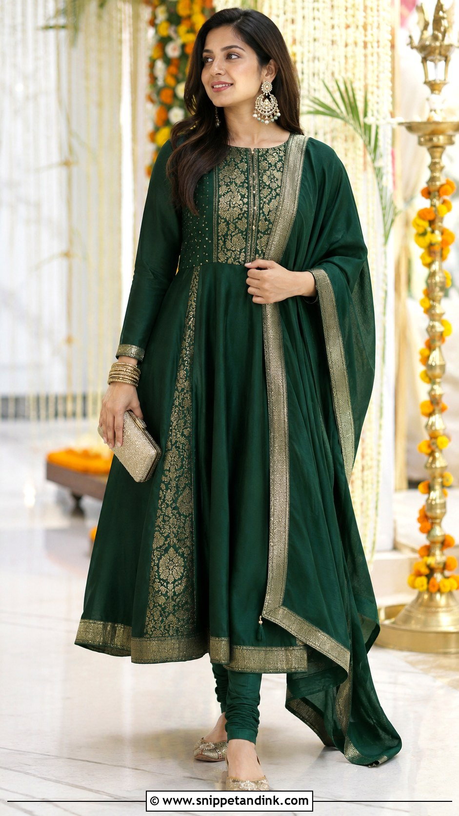 South Indian Anarkali Suit Outfit - Snippet and Ink - 25 South Indian Attire Ideas