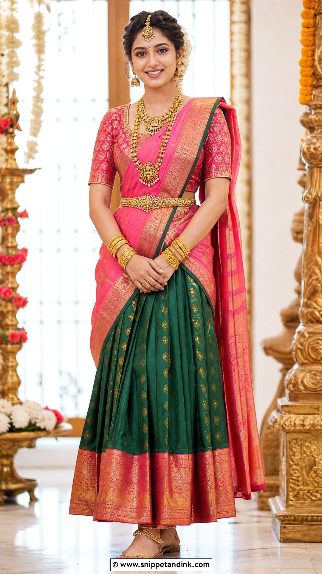 South Indian Half Saree Wedding Dress - Snippet and Ink - 25 Traditional Indian Wedding Dress Ideas
