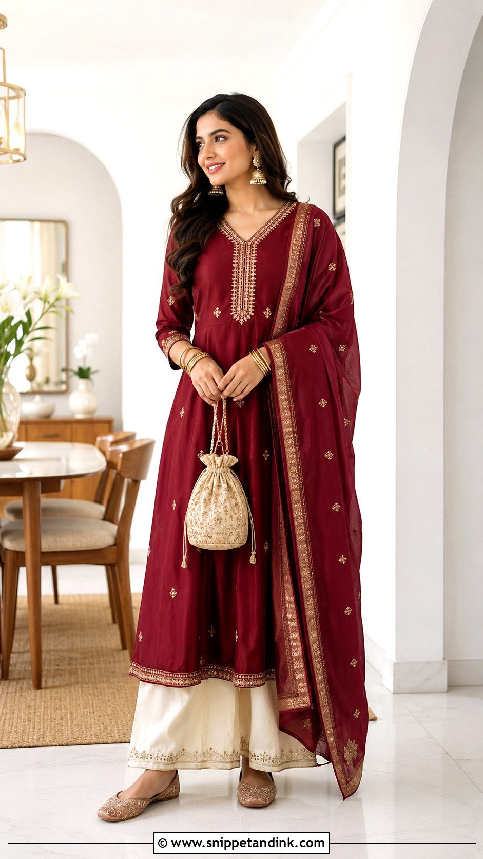 South Indian Kurta Palazzo Outfit - Snippet and Ink - 25 South Indian Attire Ideas