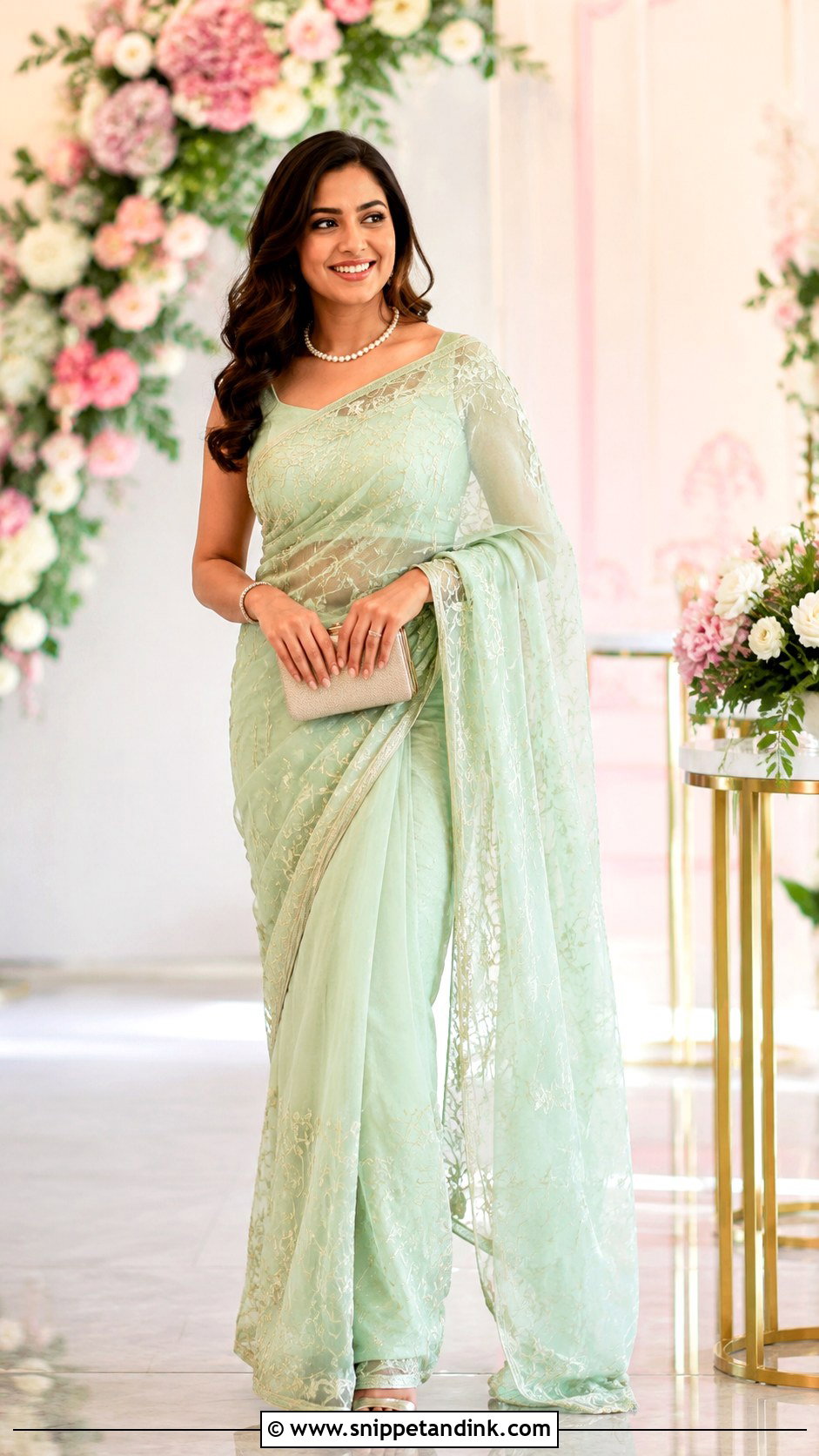 South Indian Organza Saree Outfit - Snippet and Ink - 25 South Indian Attire Ideas