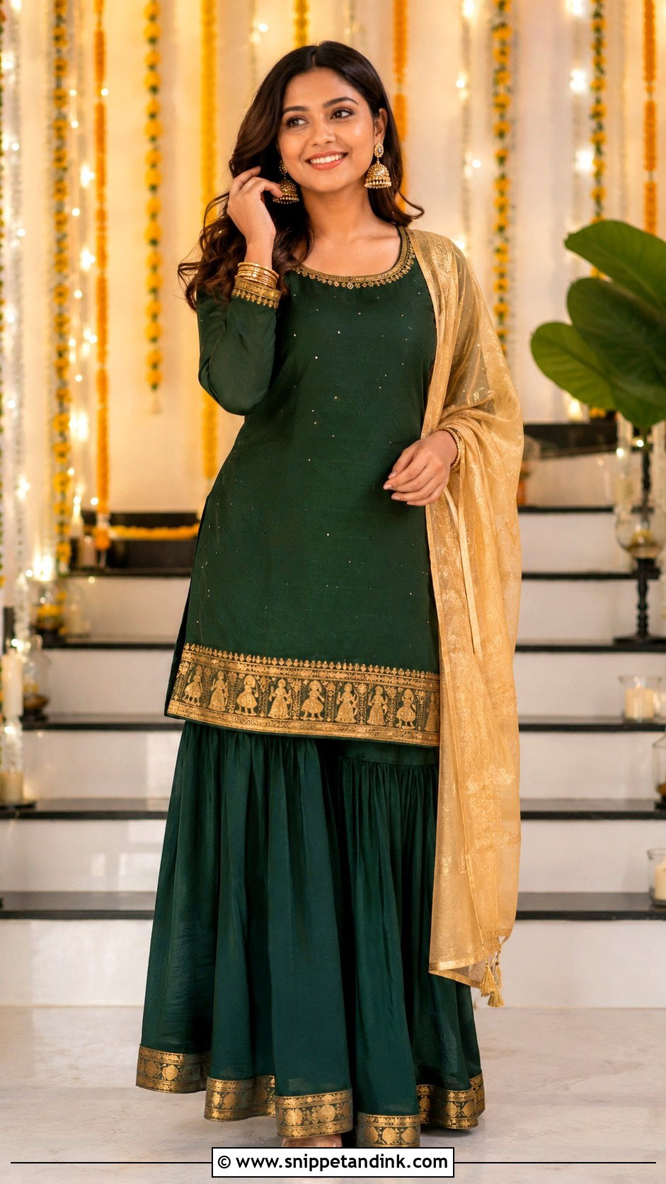 South Indian Sharara Suit Outfit - Snippet and Ink - 25 South Indian Attire Ideas