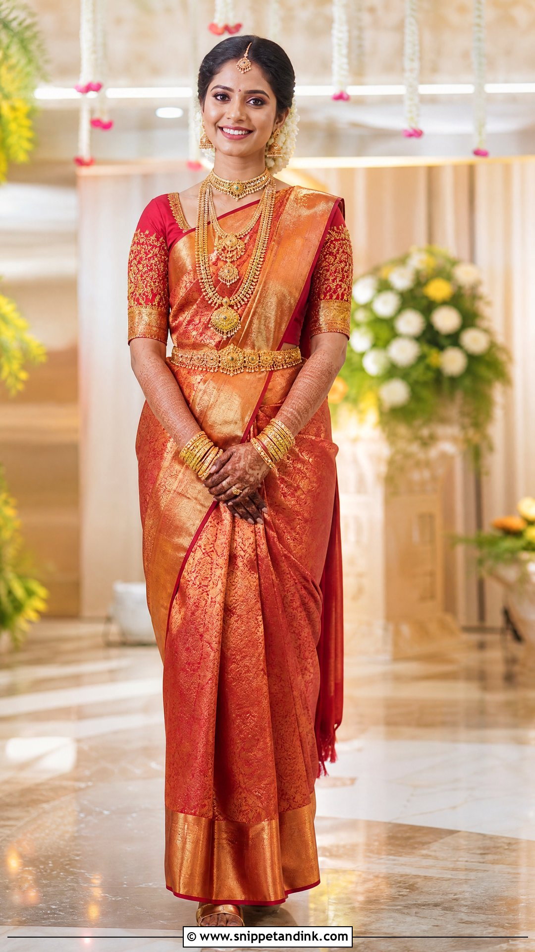 South Indian Silk Saree Bridal Outfit - Snippet and Ink - 20 Traditional Marriage Dress Ideas