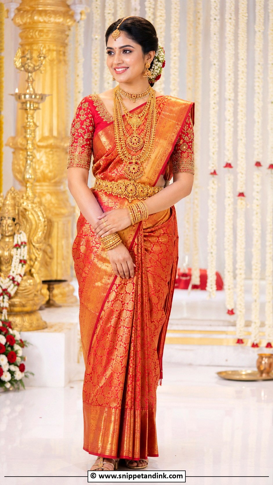 South Indian Silk Saree Wedding Attire - Snippet and Ink - 35 Traditional Wedding Attire Ideas