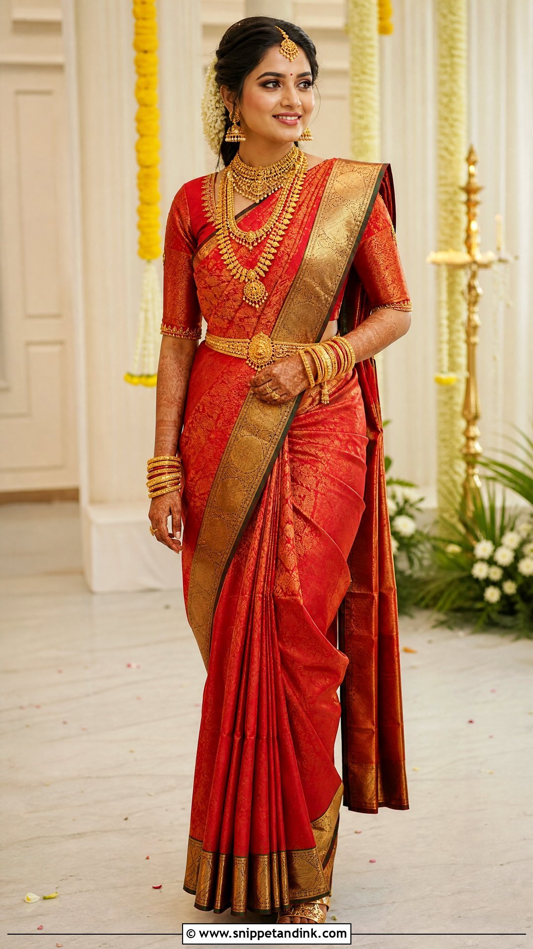South Indian Traditional Marriage Dress With Silk Saree - Snippet and Ink - 20 Traditional Marriage Dress for Women Ideas