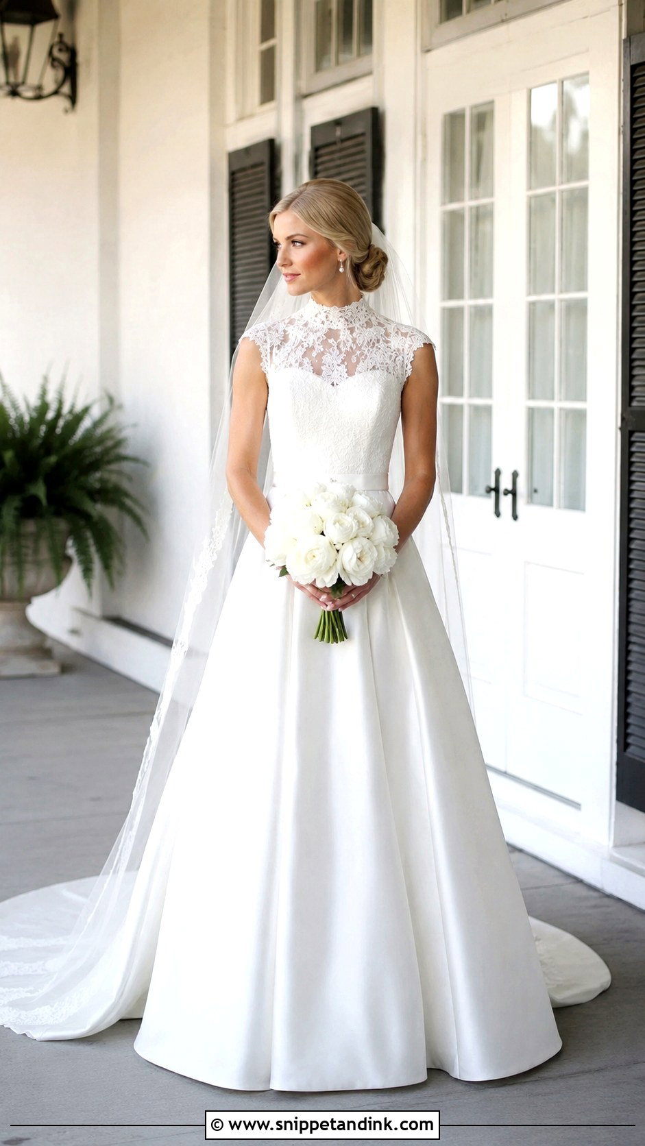 Southern High Neck Wedding Dress - Snippet and Ink - 25 Southern Wedding Dress Ideas