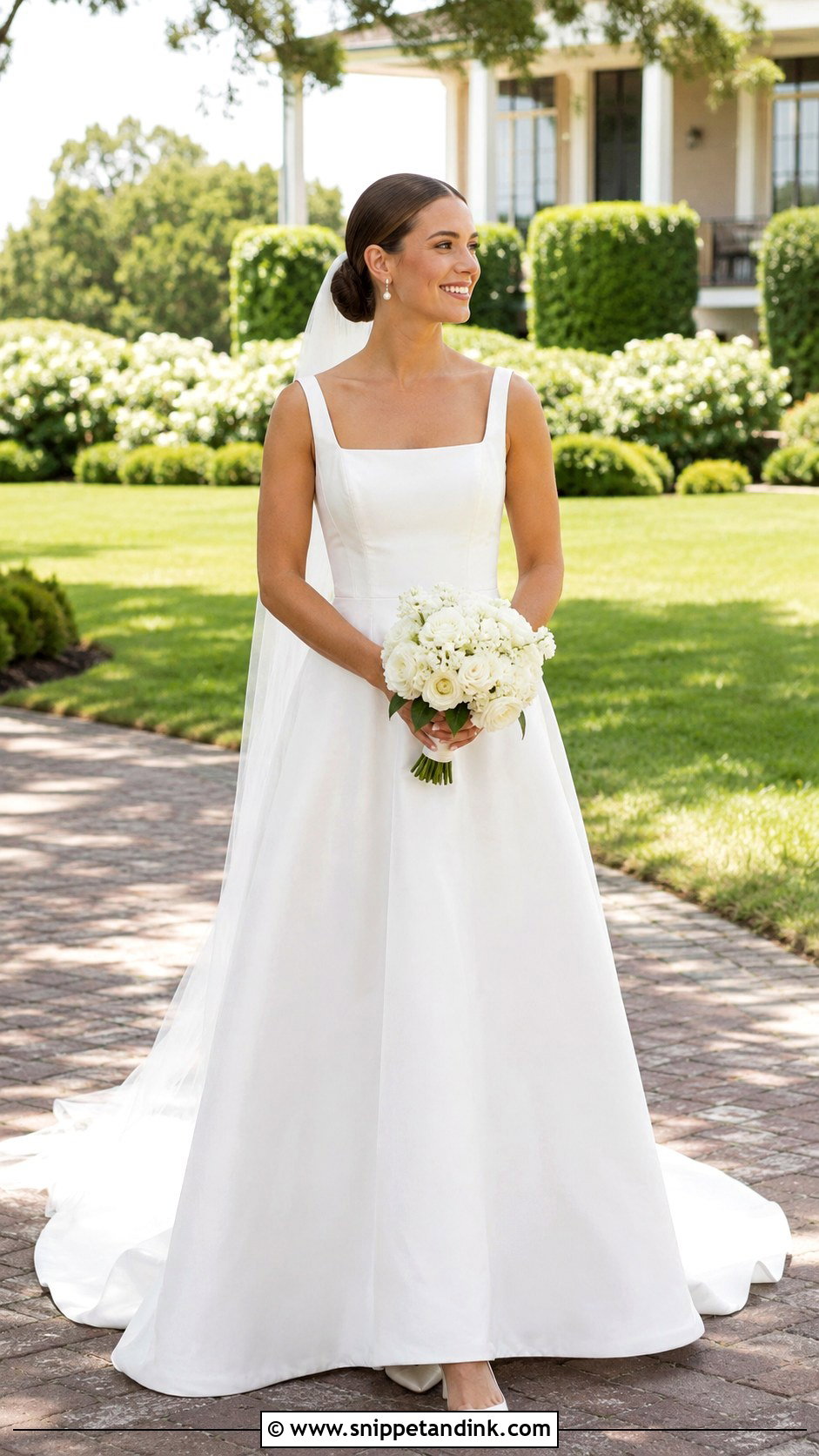 Southern Square Neck Wedding Dress - Snippet and Ink - 25 Southern Wedding Dress Ideas