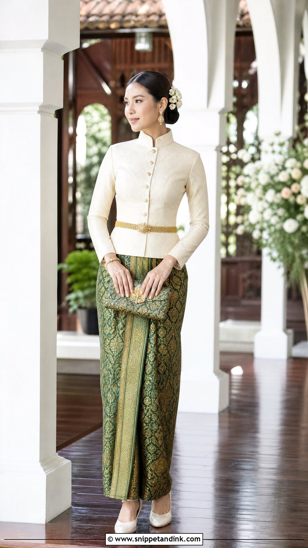 Southern Thai Brocade Wedding Dress - Snippet and Ink - 20 Traditional Thai Wedding Dress Ideas