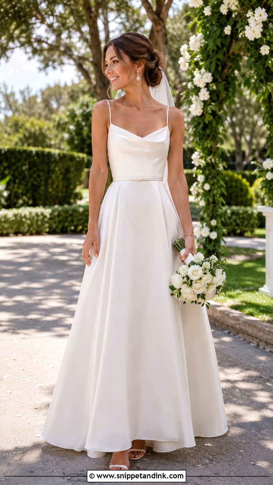 Spaghetti Strap A Line Wedding Dress - Snippet and Ink - 20 90s Wedding Dresses