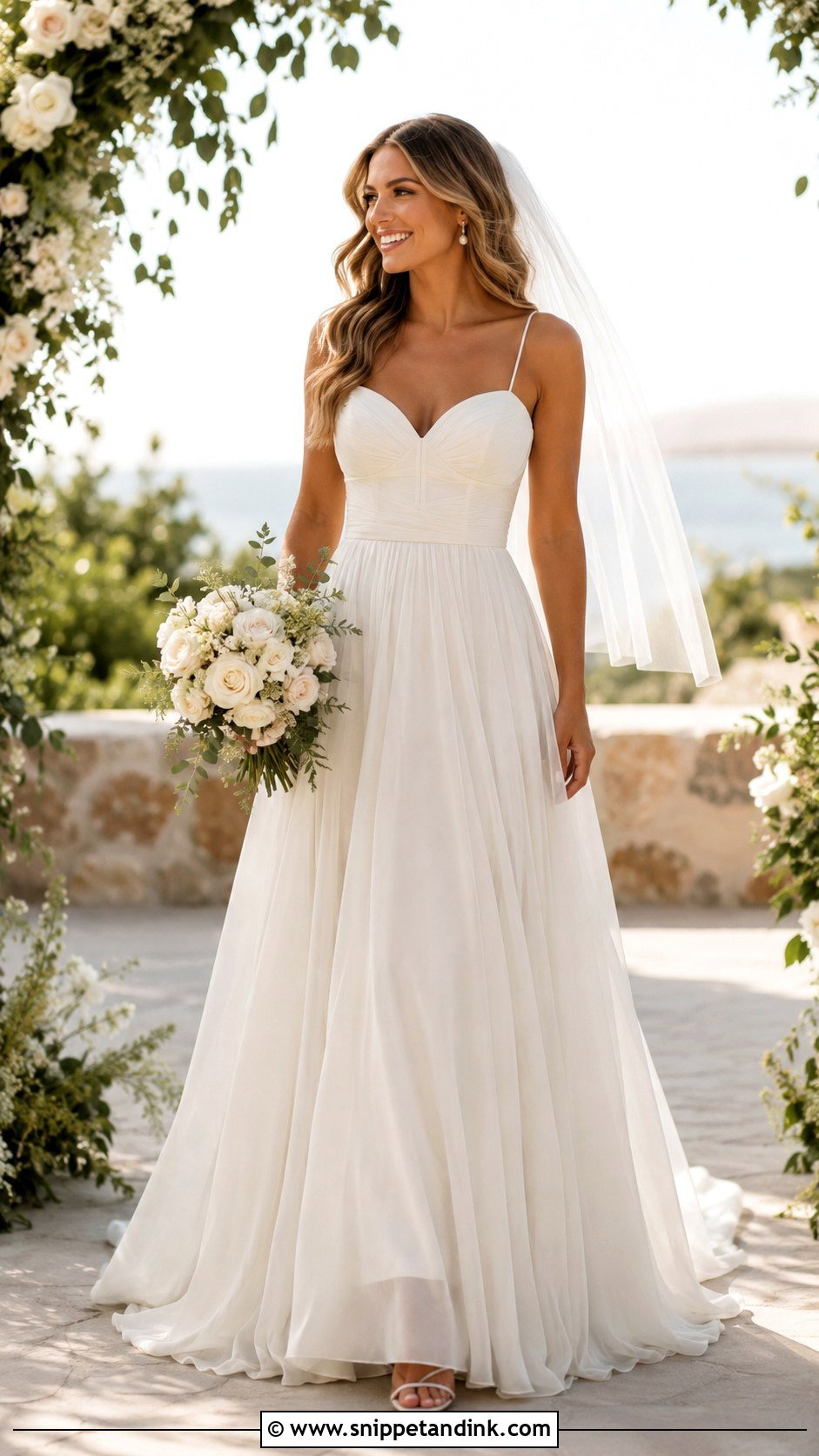 Spaghetti Strap A Line Wedding Dress - Snippet and Ink - 30 Wedding Dresses a Line