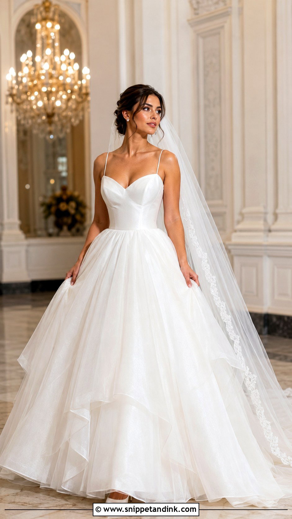 Spaghetti Strap Ball Gown Wedding Dress - Snippet and Ink - 30 Spaghetti Strap Wedding Dress Ideas