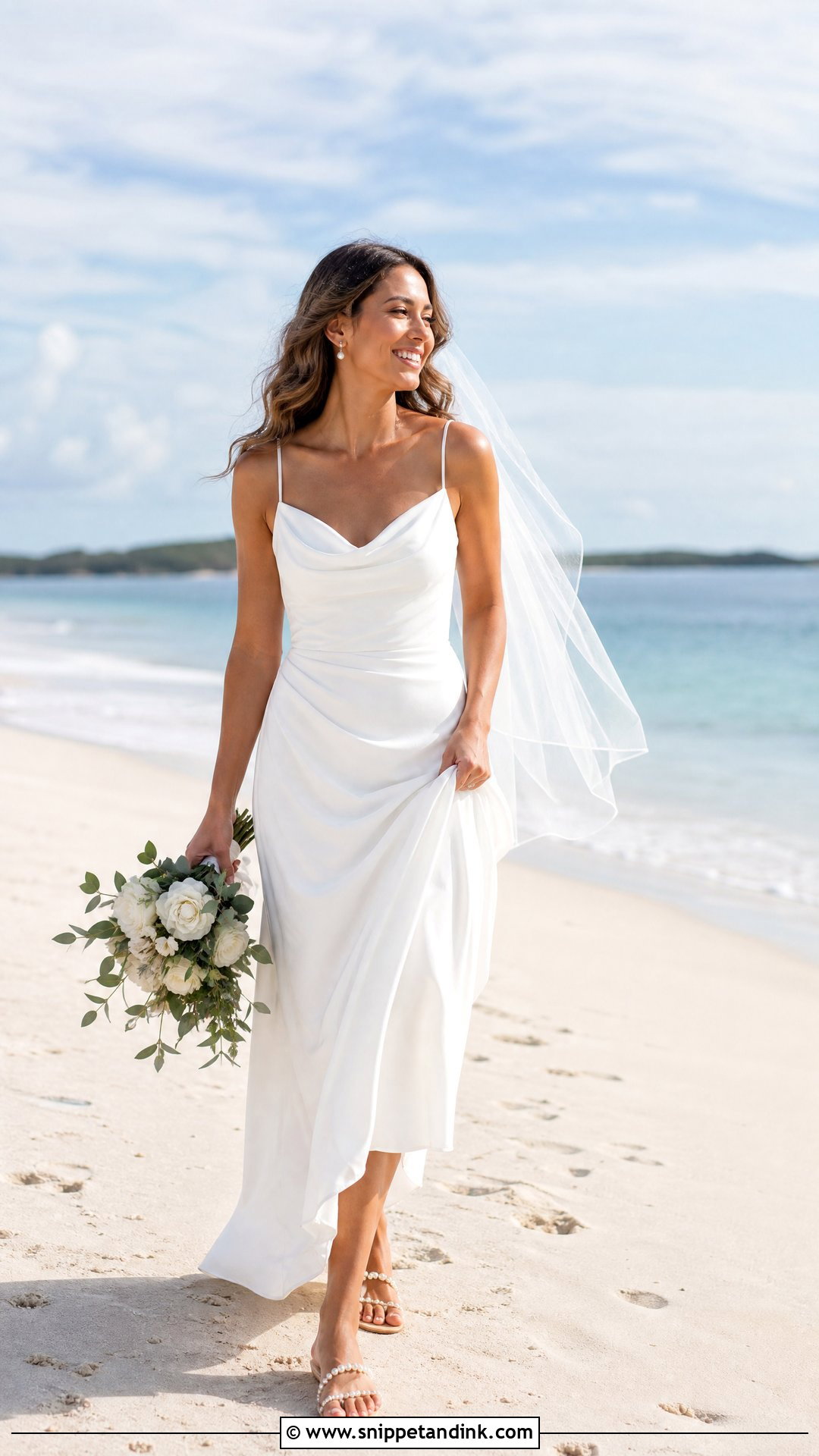 Spaghetti Strap Beach Bridal Gown - Snippet and Ink - 25 Beach Bridal Gown Ideas