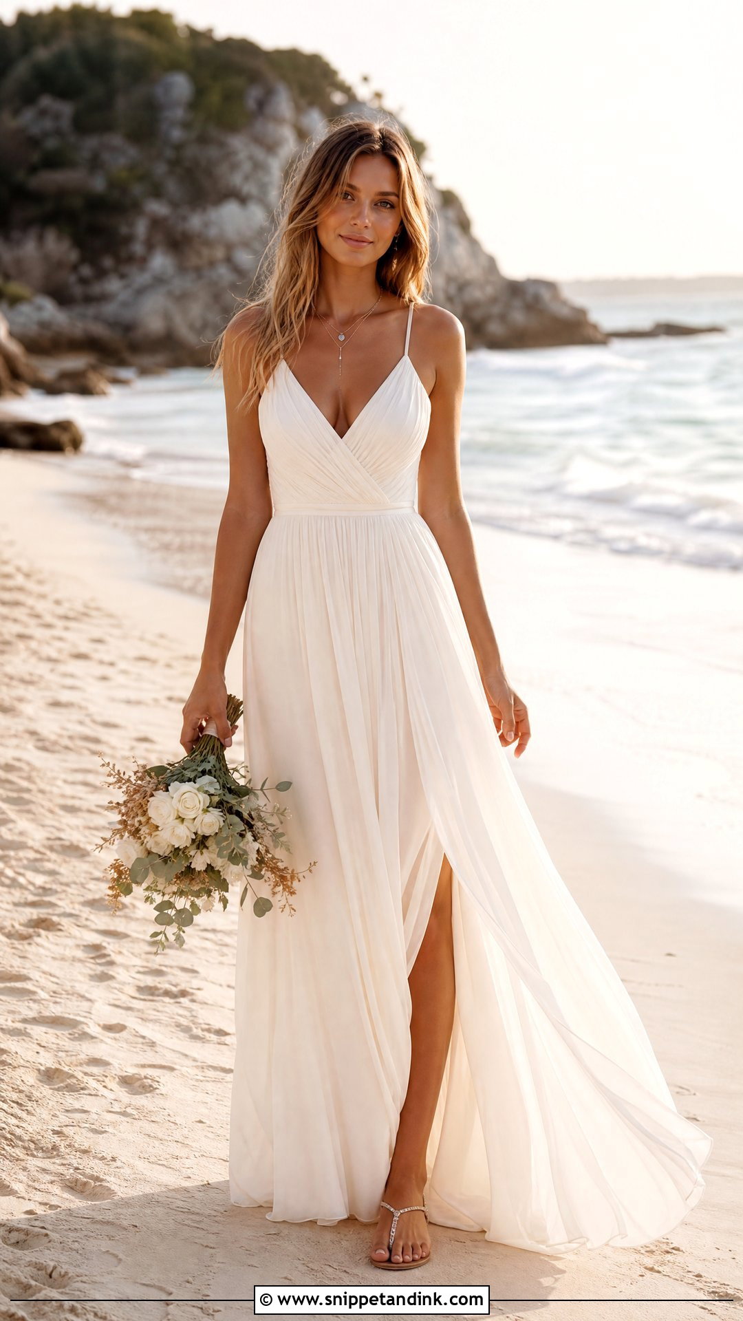 Spaghetti Strap Beach Wedding Dress - Snippet and Ink - 25 Simple Beach Wedding Dress Ideas
