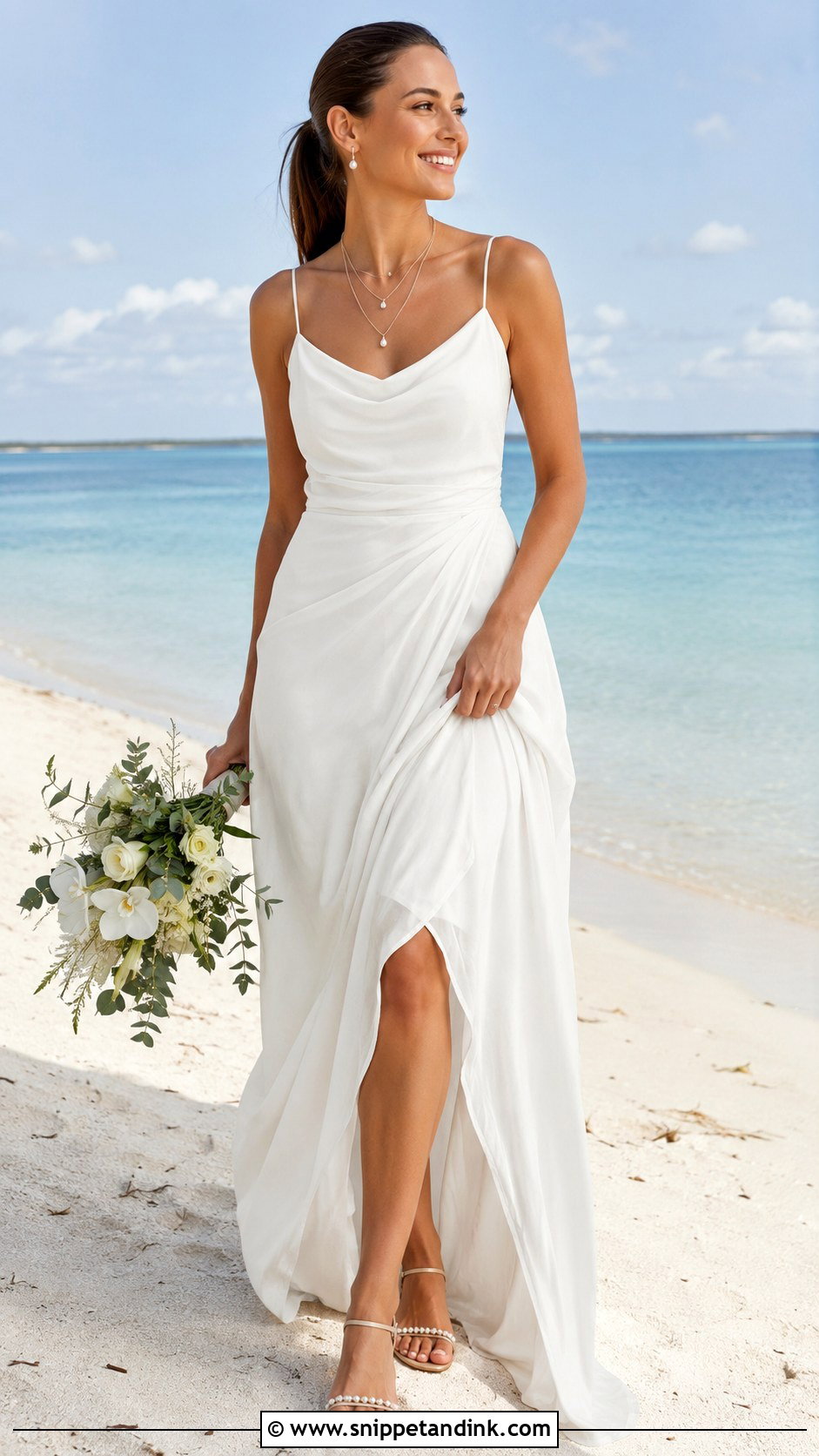 Spaghetti Strap Beach Wedding Dress - Snippet and Ink - 20 Flowy Beach Wedding Dress Ideas
