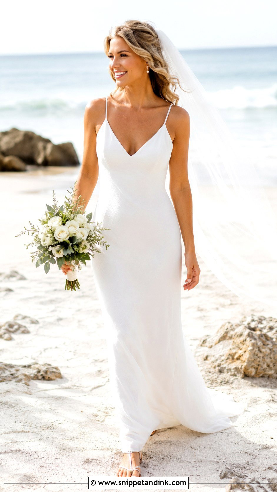Spaghetti Strap Beach Wedding Dress - Snippet and Ink - 30 Spaghetti Strap Wedding Dress Ideas