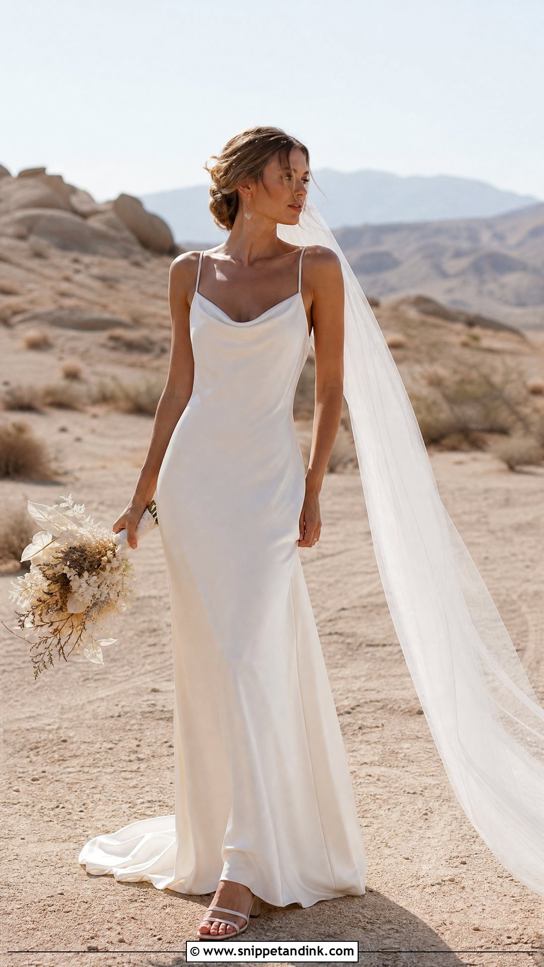 Spaghetti Strap Boho Slip Wedding Dress - Snippet and Ink - 25 Boho Ethereal Wedding Dress Ideas