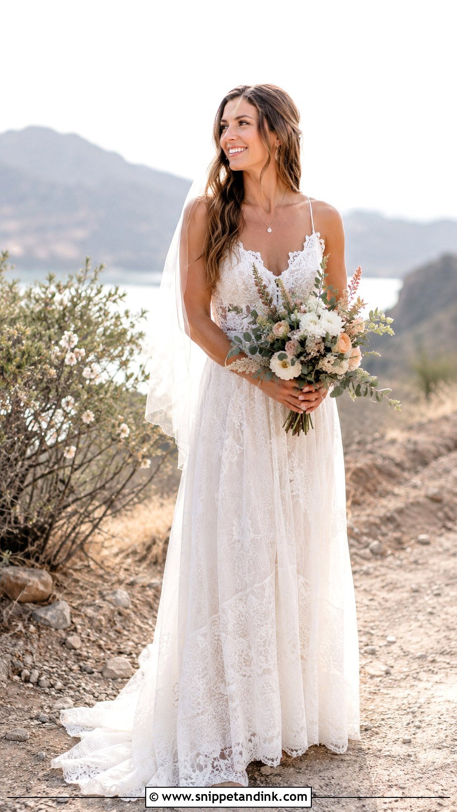 Spaghetti Strap Boho Wedding Dress - Snippet and Ink - 30 Spaghetti Strap Wedding Dress Ideas