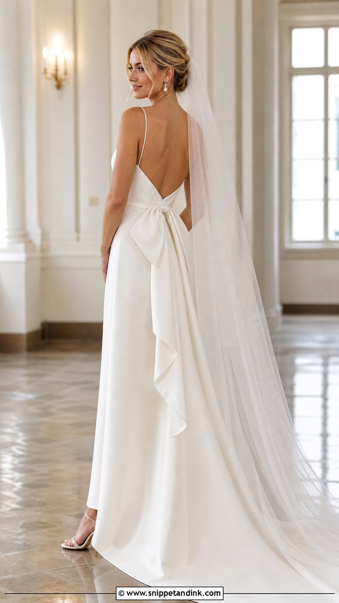 Spaghetti Strap Bow Back Wedding Dress - Snippet and Ink - 20 Spaghetti Strap Wedding Dresses