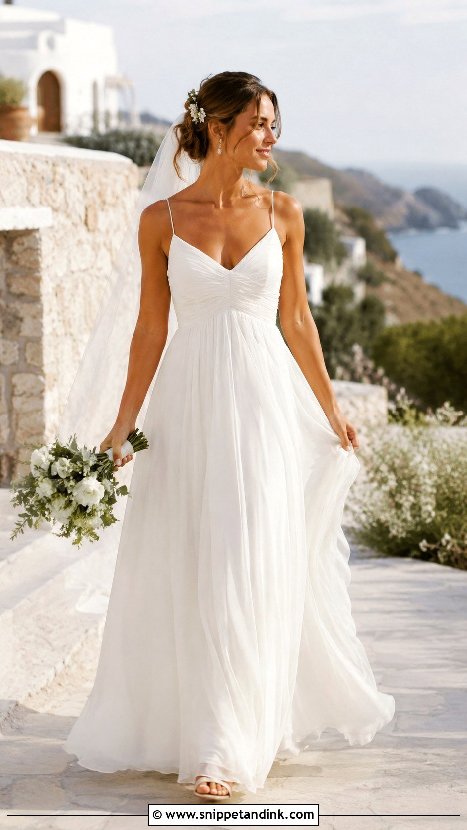 Spaghetti Strap Chiffon Wedding Dress - Snippet and Ink - 30 Spaghetti Strap Wedding Dress Ideas