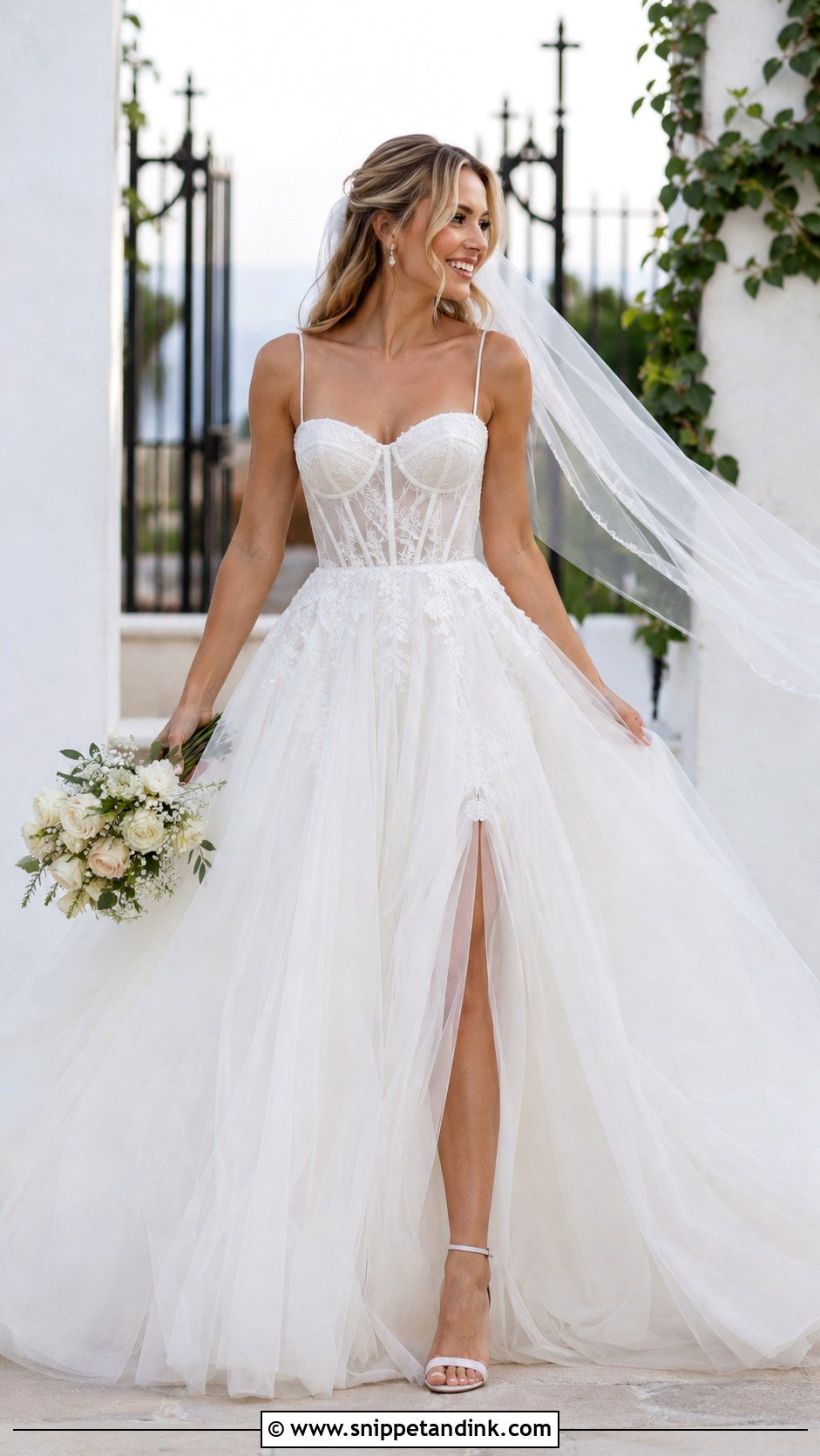 Spaghetti Strap Corset Wedding Dress Ballgown - Snippet and Ink - 25 Corset Wedding Dress Ballgown Ideas