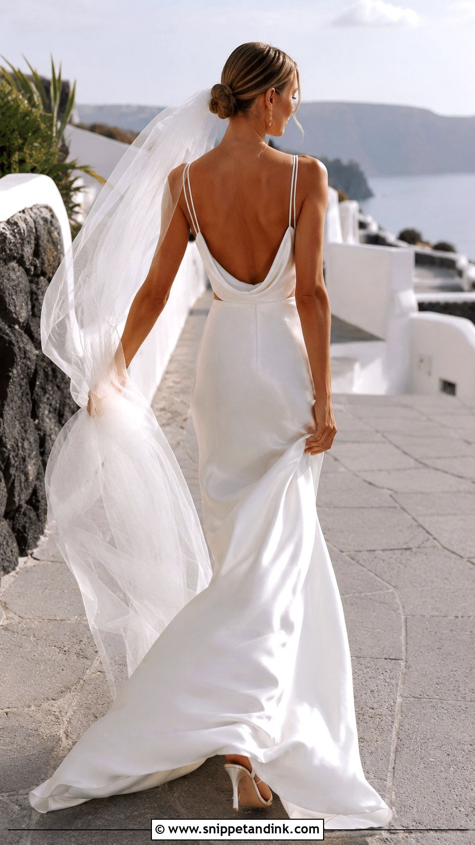 Spaghetti Strap Cowl Back Wedding Dress - Snippet and Ink - 20 Cowl Back Wedding Dress Ideas