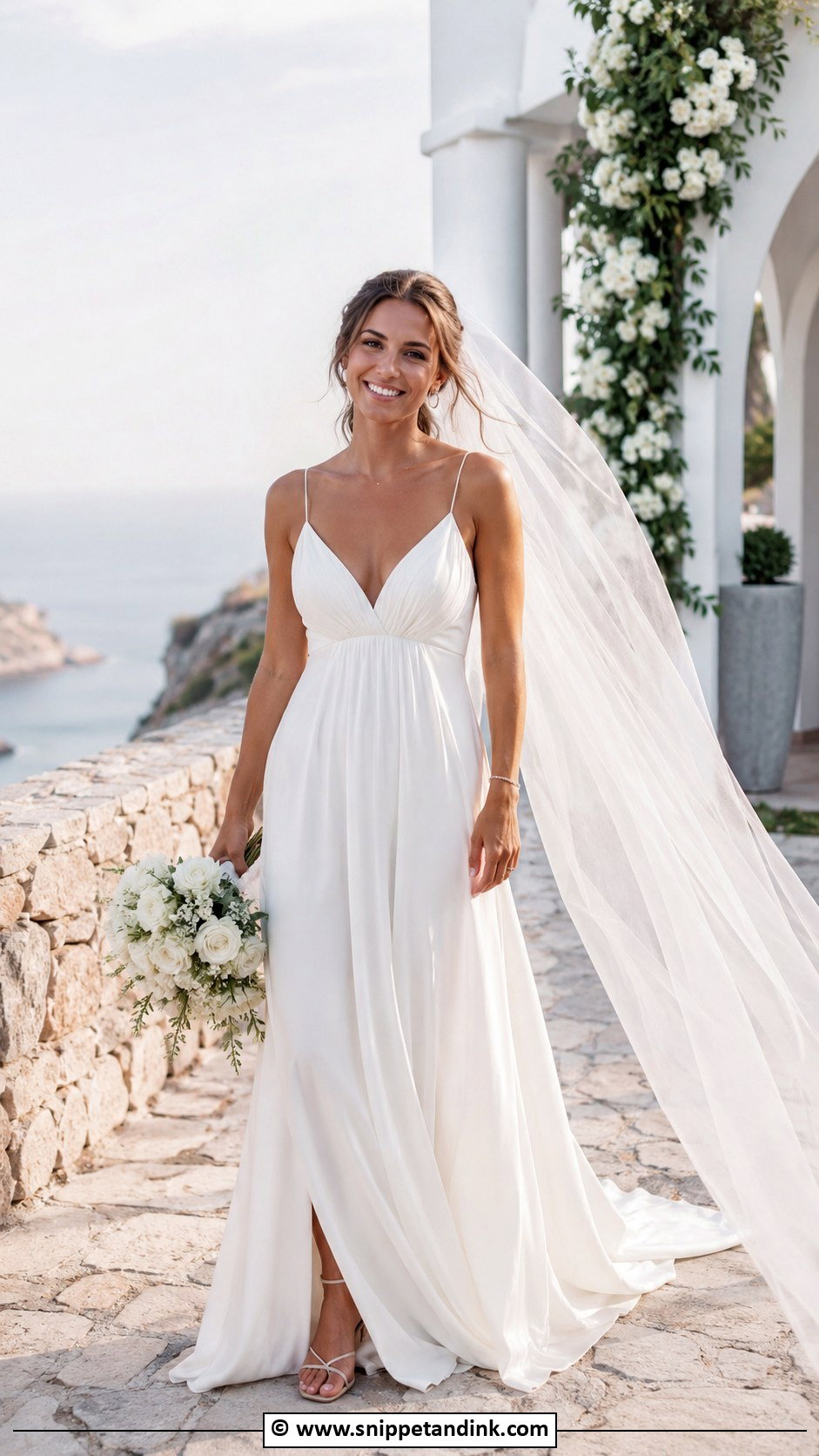 Spaghetti Strap Empire Waist Wedding Dress - Snippet and Ink - 30 Empire Waist Wedding Dress Ideas