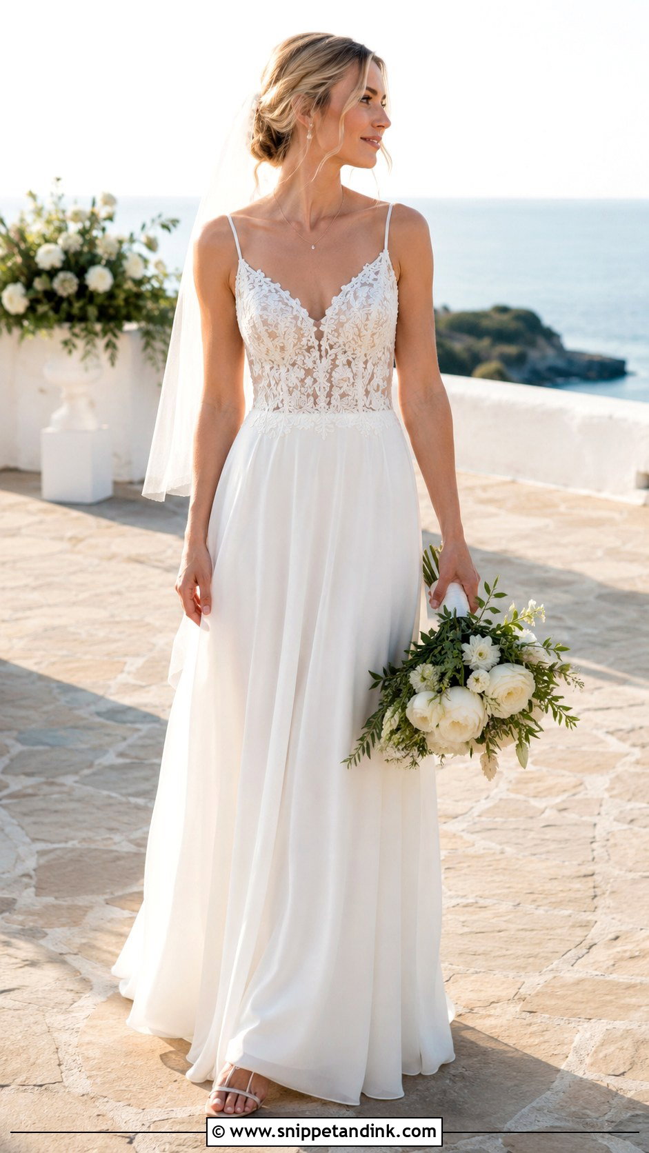 Spaghetti Strap Lace Bodice Wedding Dress - Snippet and Ink - 20 Lace Bodice Wedding Dress Ideas
