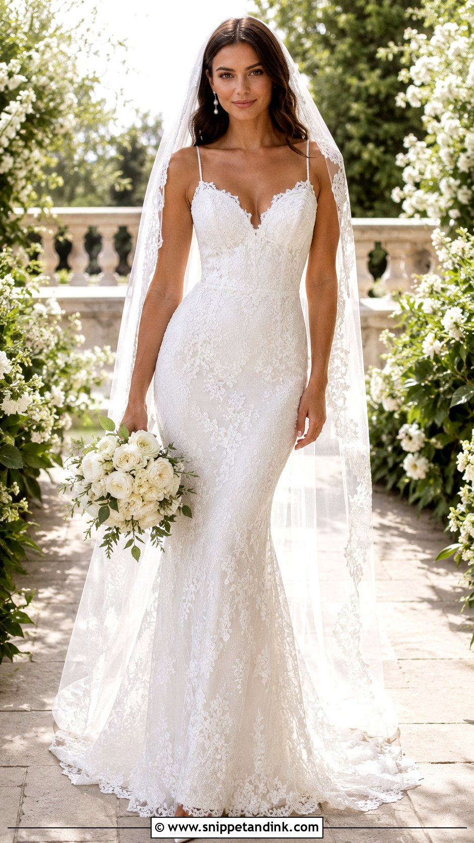 Spaghetti Strap Lace Mermaid Wedding Dress - Snippet and Ink - 20 Mermaid Wedding Dress with Straps Ideas