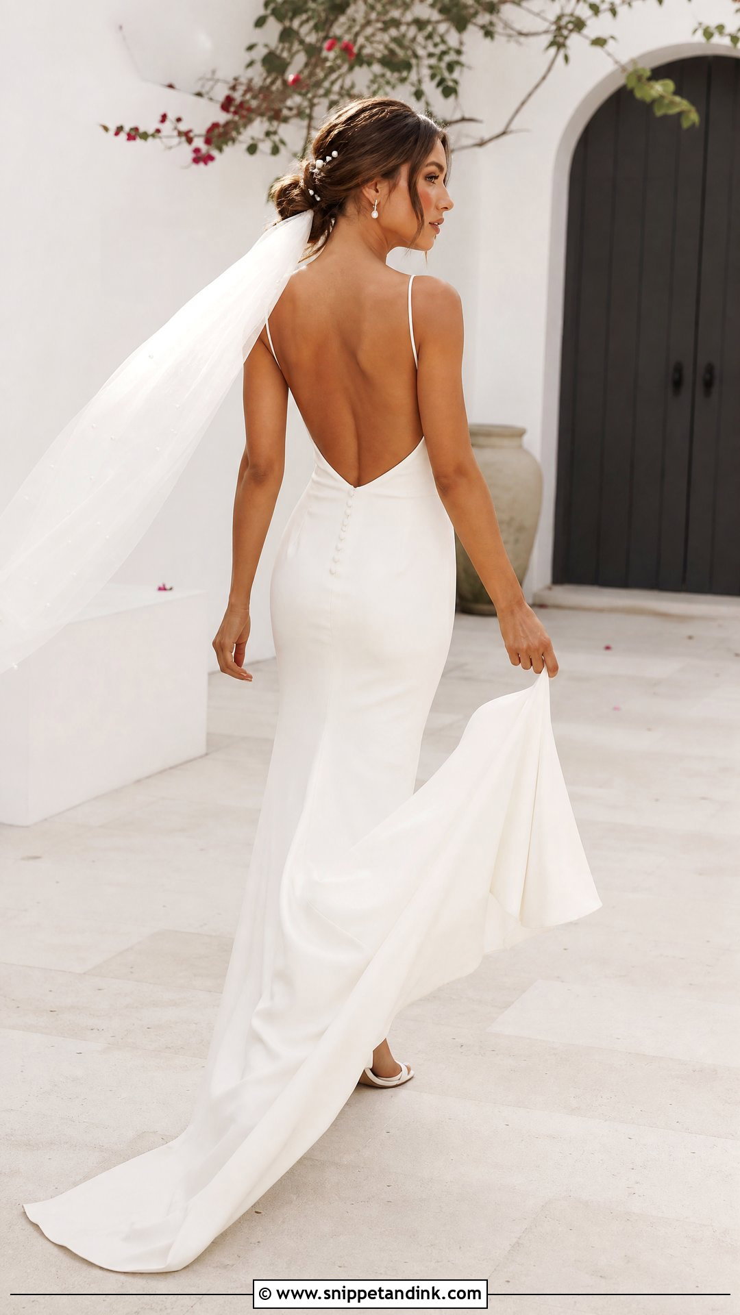 Spaghetti Strap Low Back Wedding Dress - Snippet and Ink - 25 Low Back Wedding Dresses
