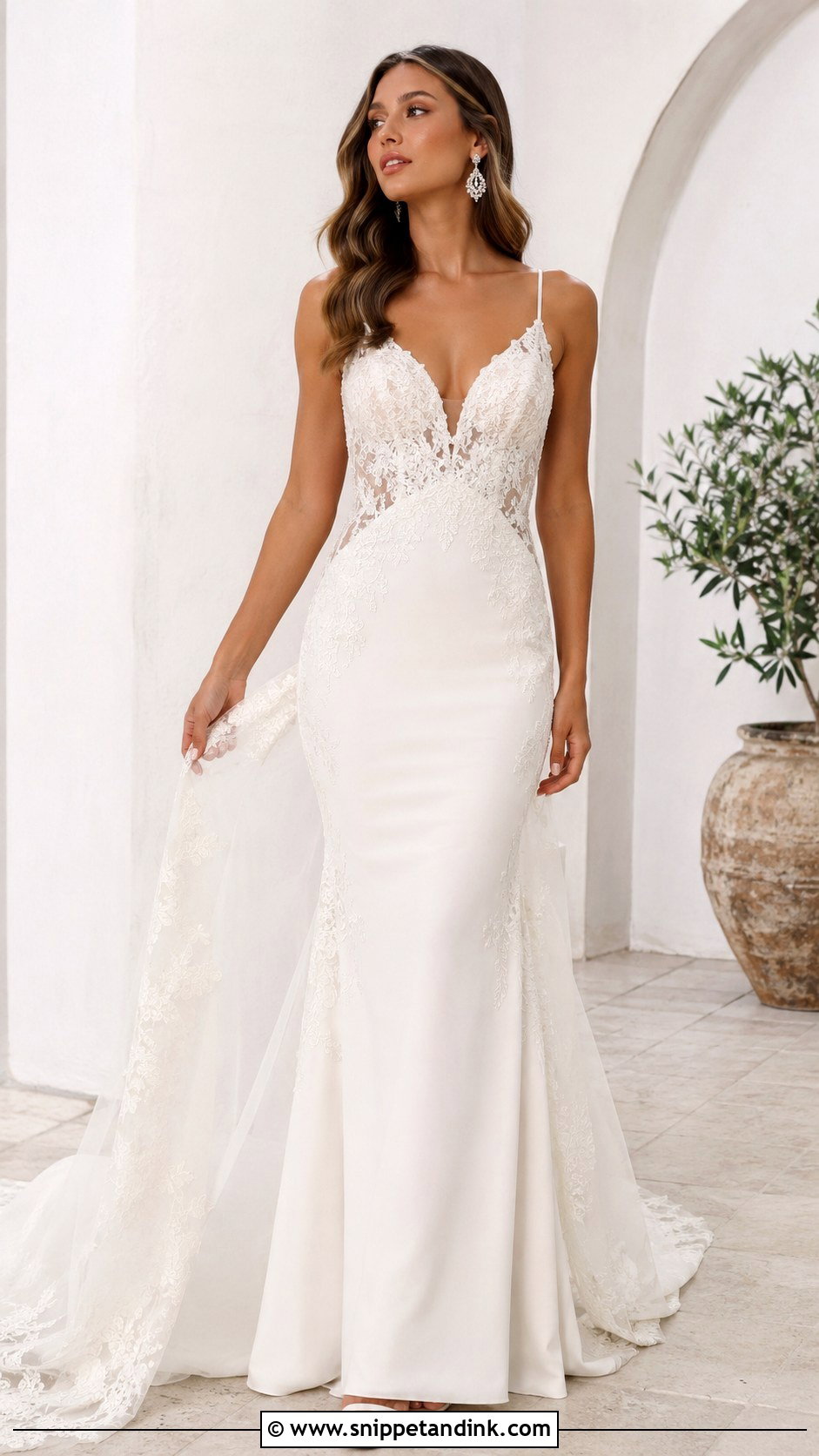 Spaghetti Strap Mermaid Wedding Dress - Snippet and Ink - 30 Spaghetti Strap Wedding Dress Ideas