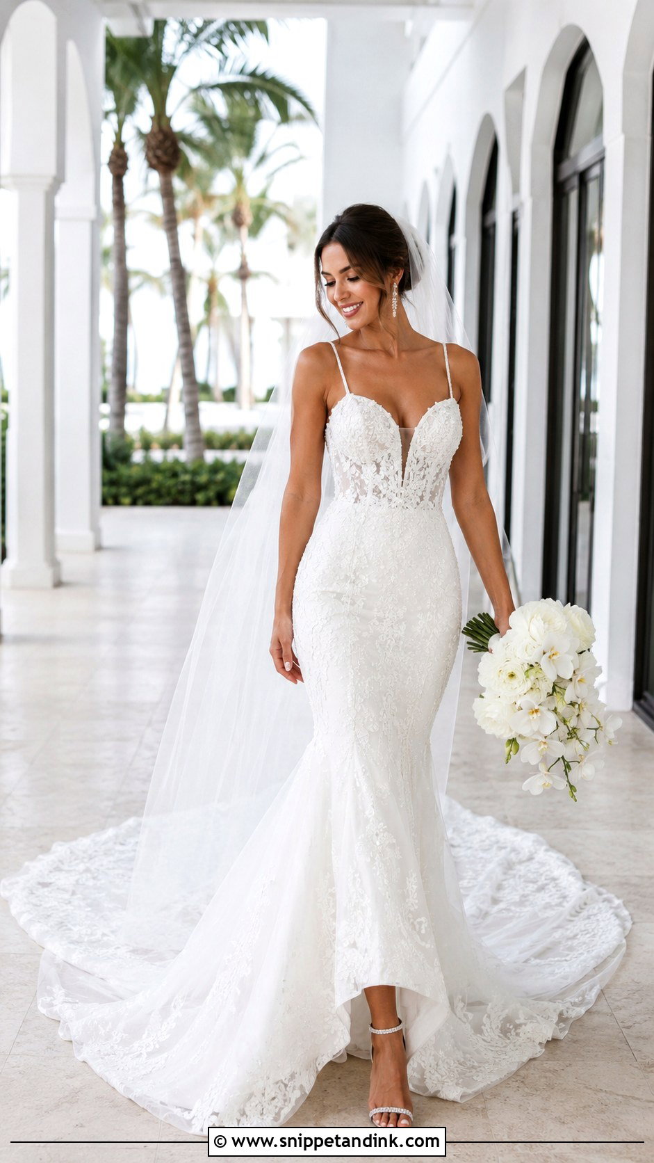 Spaghetti Strap Mermaid Wedding Dress With Train - Snippet and Ink - 25 Mermaid Wedding Dress with Train Ideas