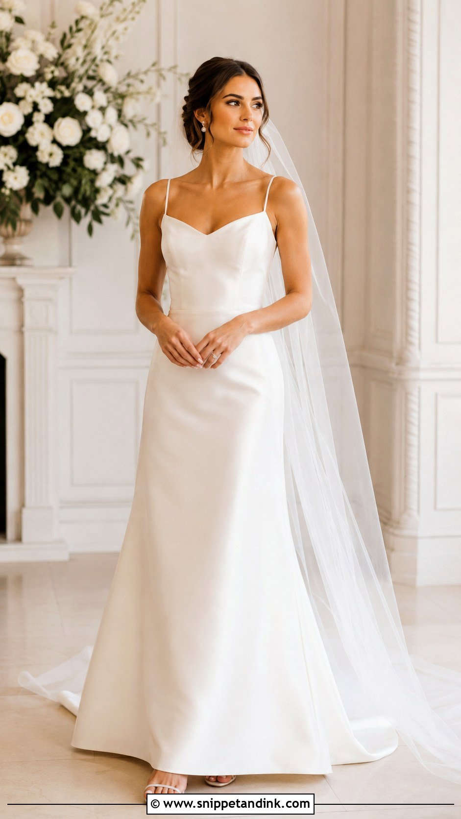 Spaghetti Strap Off White Wedding Dress - Snippet and Ink - 30 Spaghetti Strap Wedding Dress Ideas