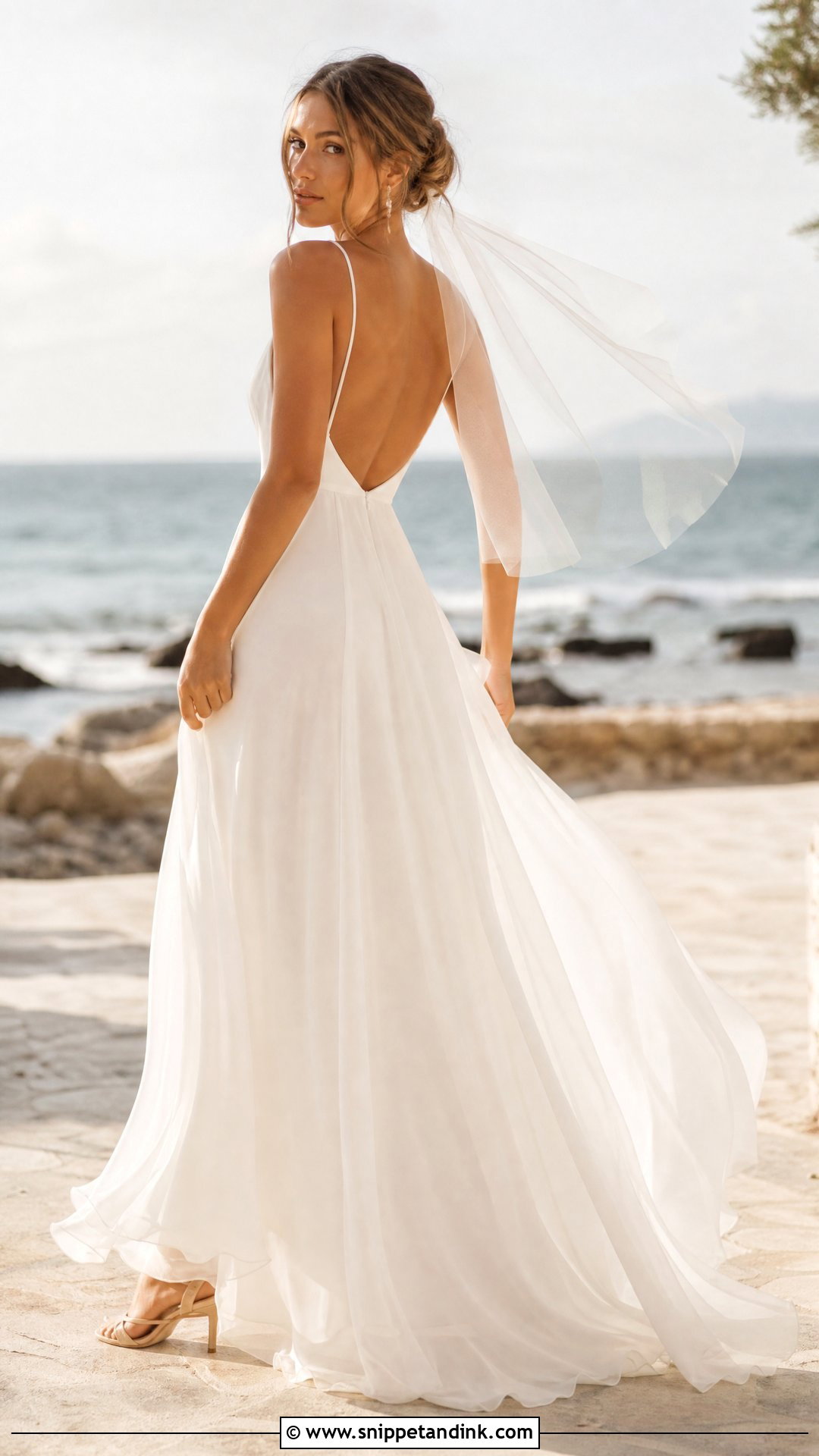 Spaghetti Strap Open Back Wedding Dress - Snippet and Ink - 20 Simple Open Back Wedding Dress Ideas