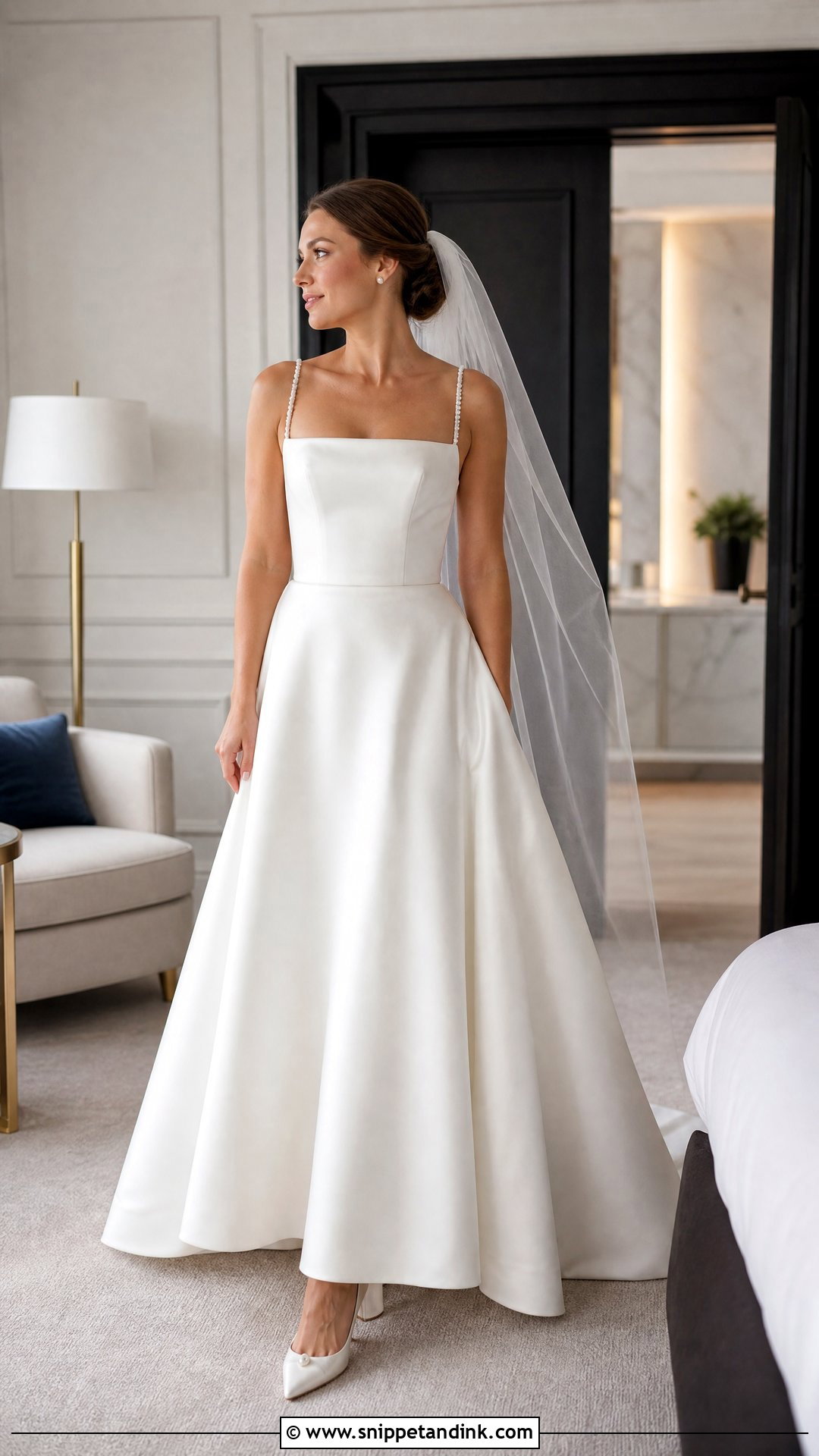 Spaghetti Strap Pearl Strap Wedding Dress - Snippet and Ink - 20 Spaghetti Strap Wedding Dresses