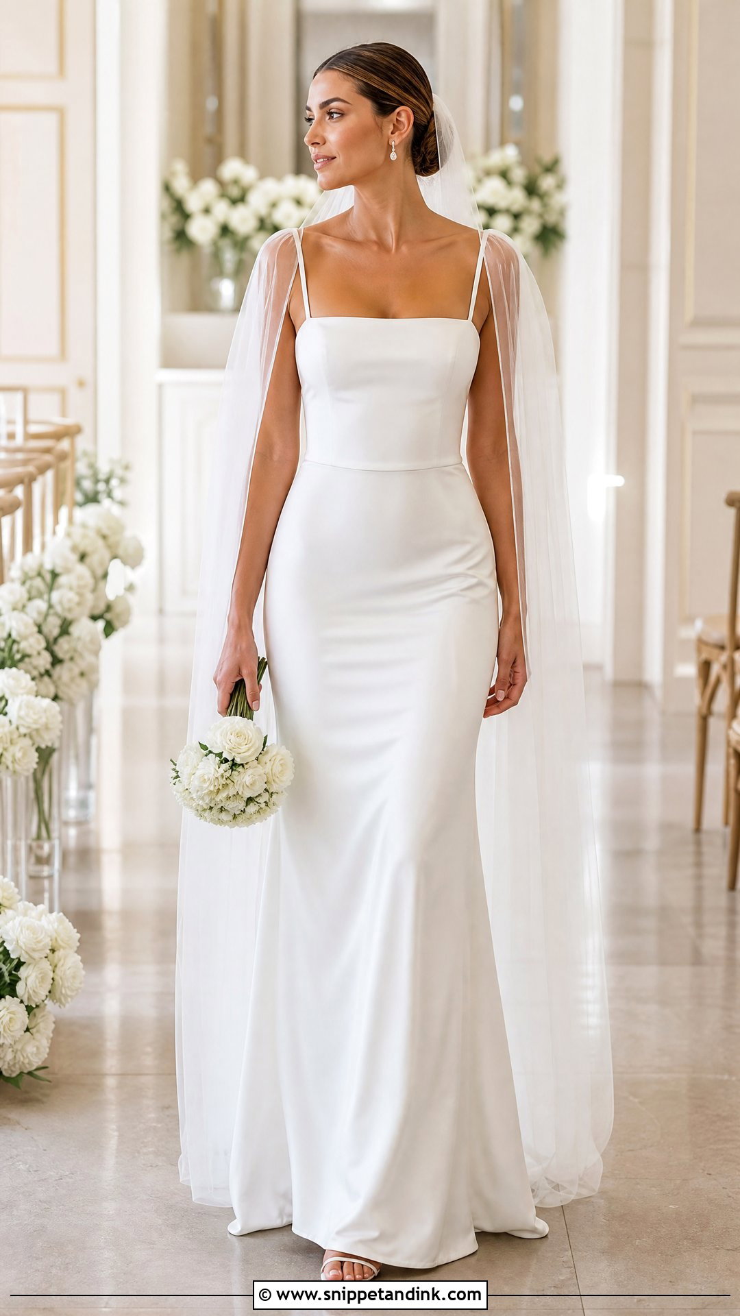 Spaghetti Strap Satin Sheath Wedding Dress - Snippet and Ink - 20 Satin Sheath Wedding Dress Ideas