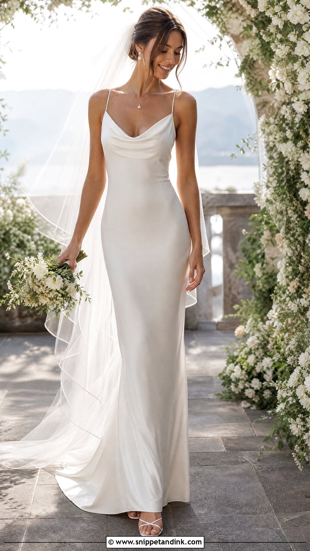 Spaghetti Strap Silk Sheath Wedding Dress - Snippet and Ink - 20 Simple Sheath Wedding Dress Ideas