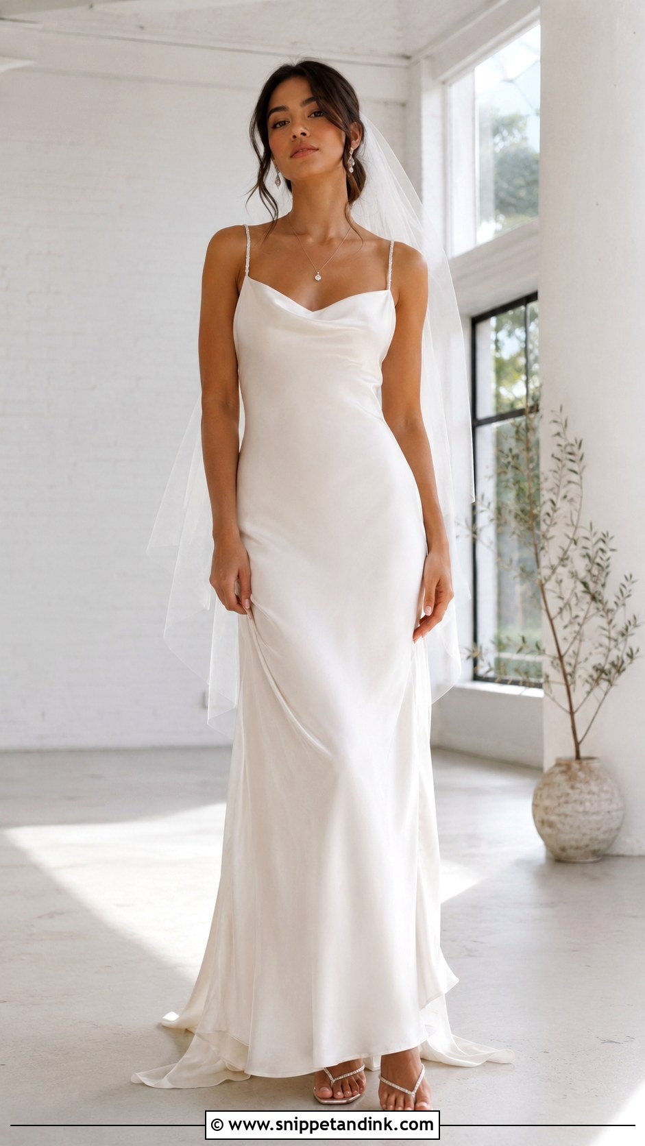 Spaghetti Strap Slip Wedding Dress - Snippet and Ink - 20 2000s Wedding Dresses