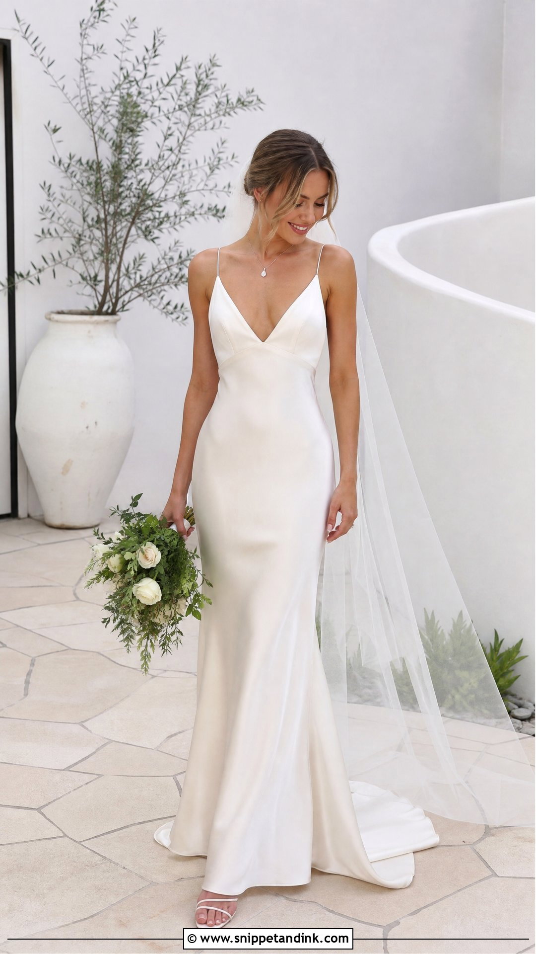 Spaghetti Strap Slip Wedding Dress - Snippet and Ink - 20 Wedding Dress for Short Torso Ideas