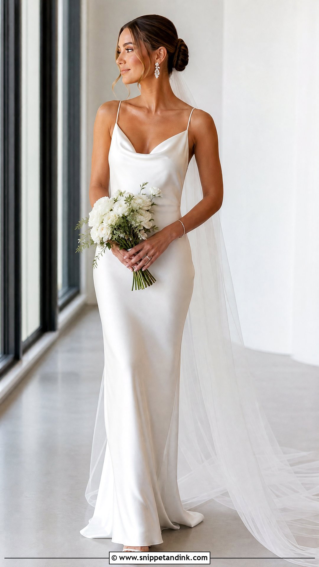 Spaghetti Strap Slip Wedding Dress - Snippet and Ink - 20 Wedding Dresses No Sleeves