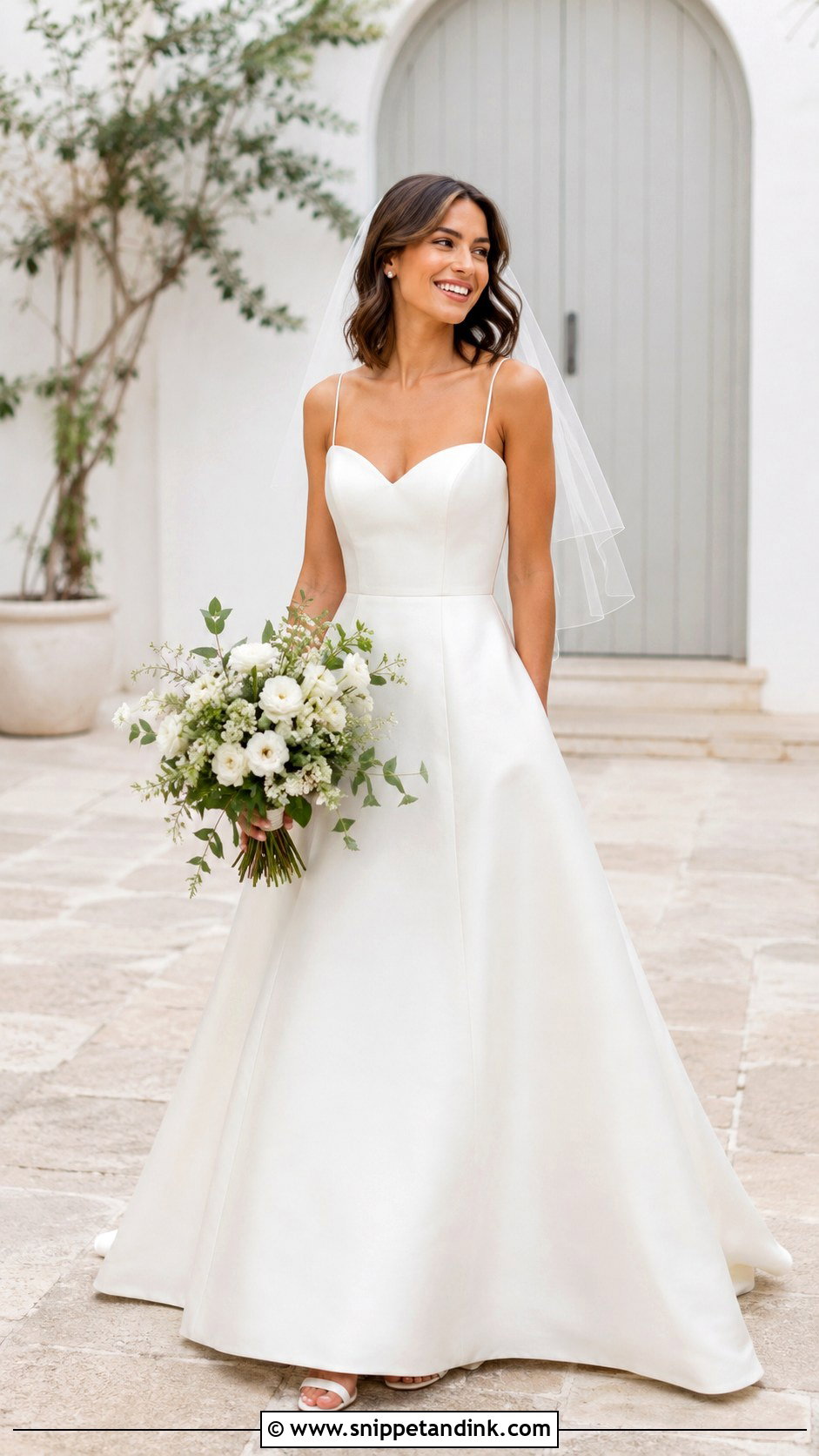 Spaghetti Strap Sweetheart Neckline Wedding Dress - Snippet and Ink - 20 Wedding Dresses Sweetheart Neckline