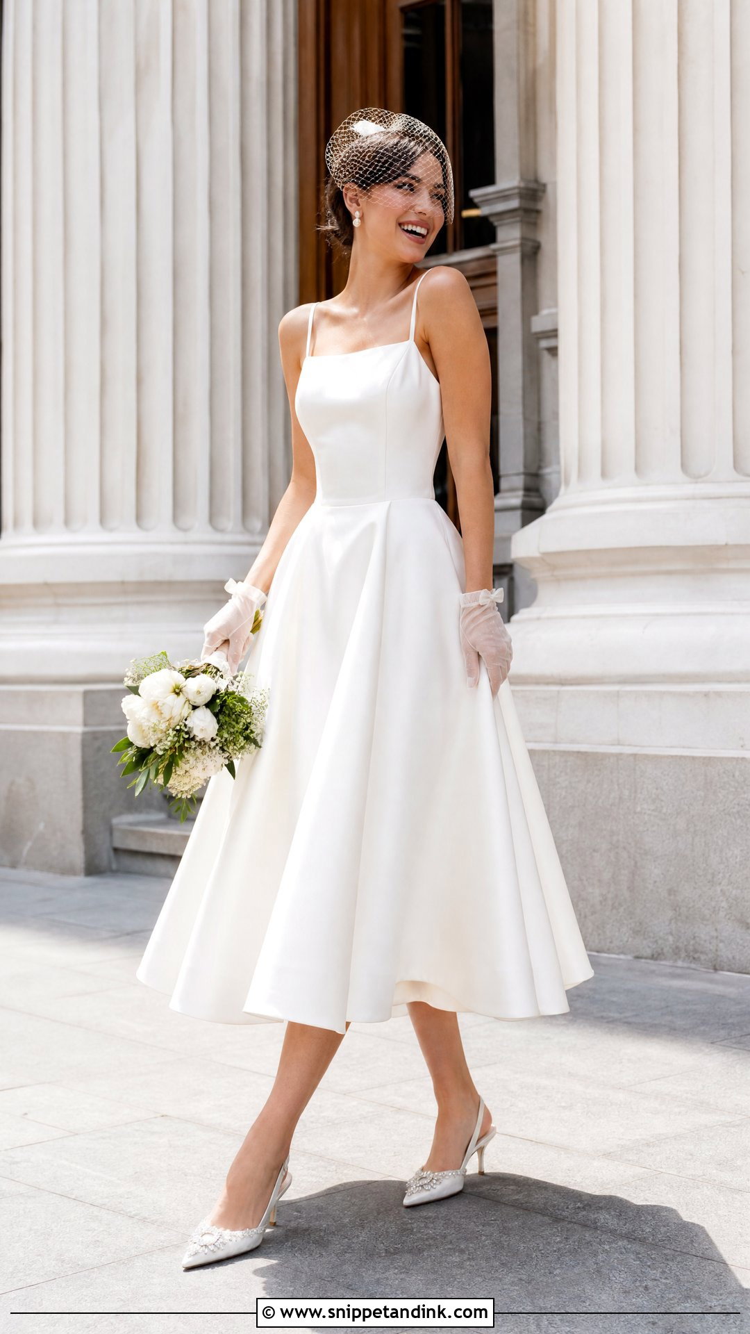 Spaghetti Strap Tea Length Wedding Dress - Snippet and Ink - 20 Spaghetti Strap Wedding Dresses