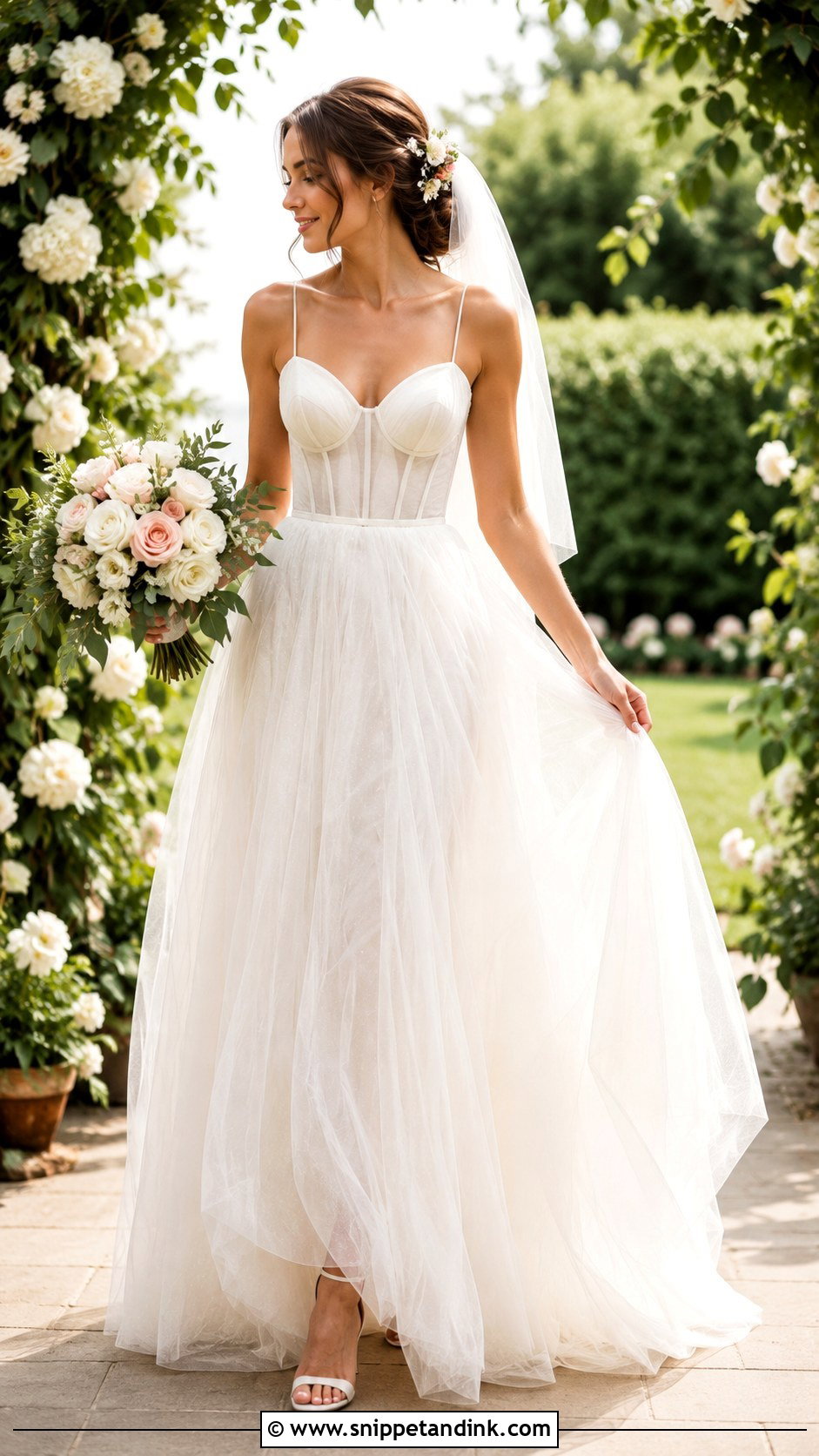 Spaghetti Strap Tulle Wedding Dress - Snippet and Ink - 30 Spaghetti Strap Wedding Dress Ideas