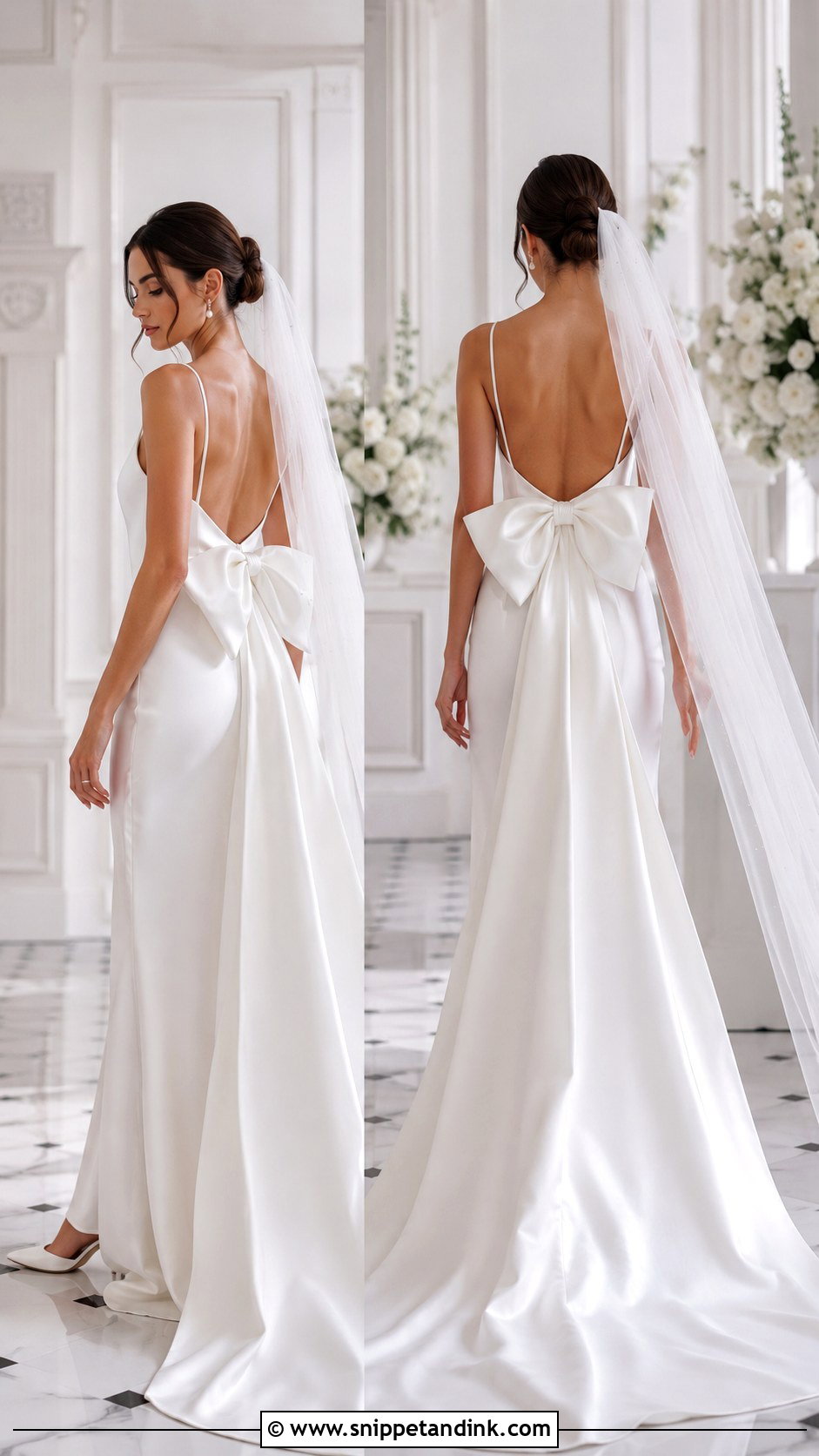 Spaghetti Strap Wedding Dress With Bow - Snippet and Ink - 30 Spaghetti Strap Wedding Dress Ideas