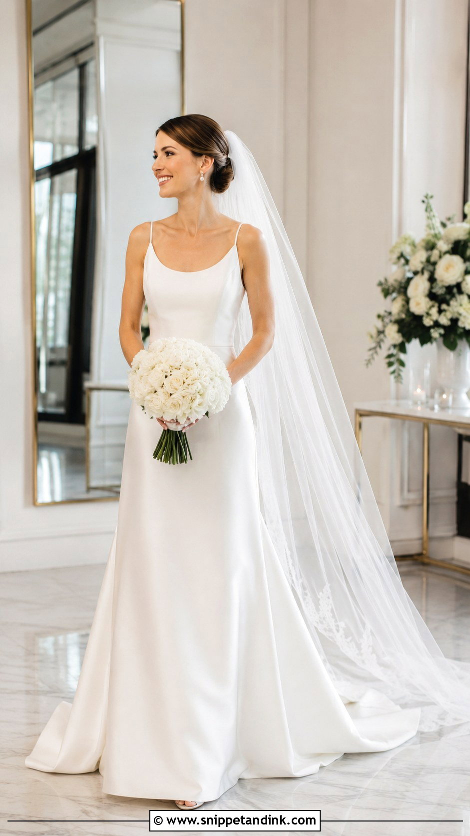 Spaghetti Strap Wedding Dress With Veil - Snippet and Ink - 30 Spaghetti Strap Wedding Dress Ideas