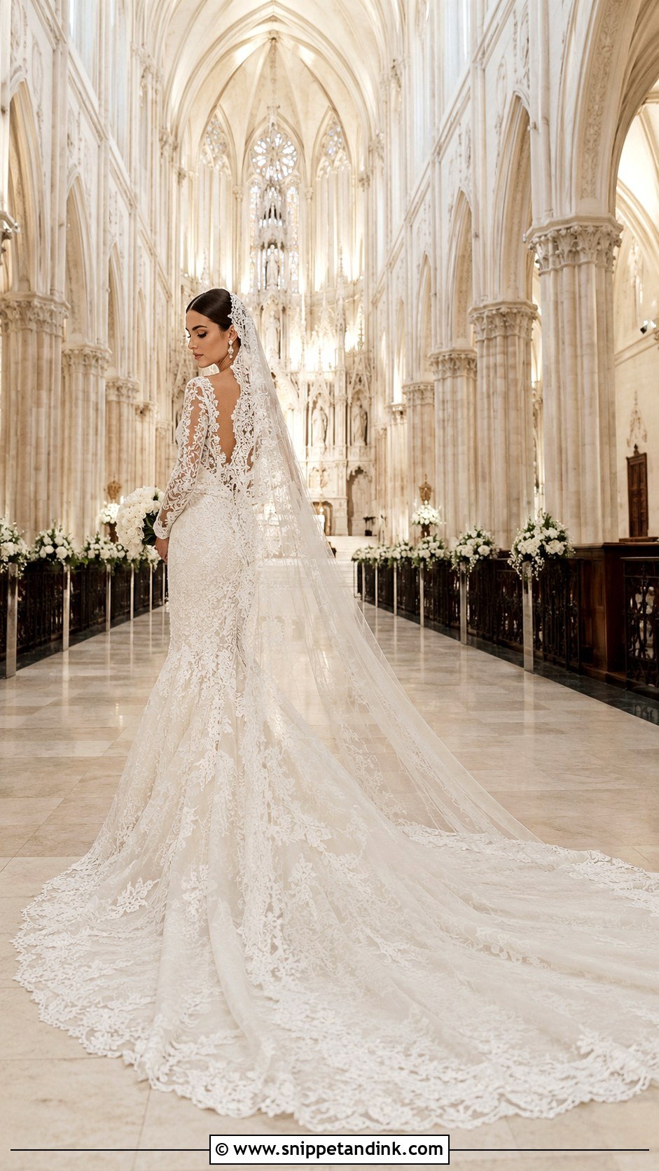 Spanish Cathedral Train Wedding Dress - Snippet and Ink - 25 Spanish Style Wedding Dress Ideas