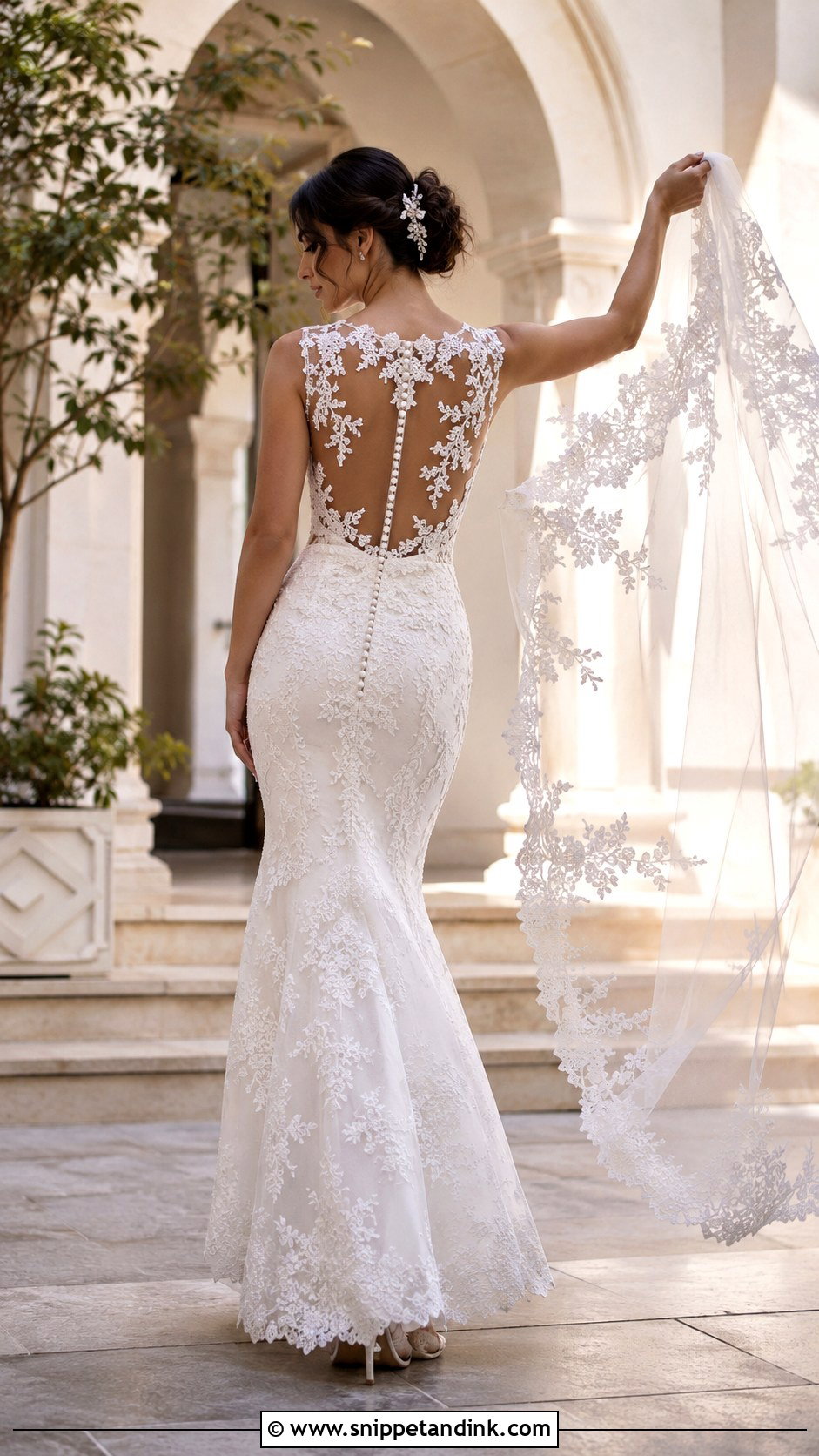 Spanish Illusion Back Wedding Dress - Snippet and Ink - 25 Spanish Style Wedding Dress Ideas