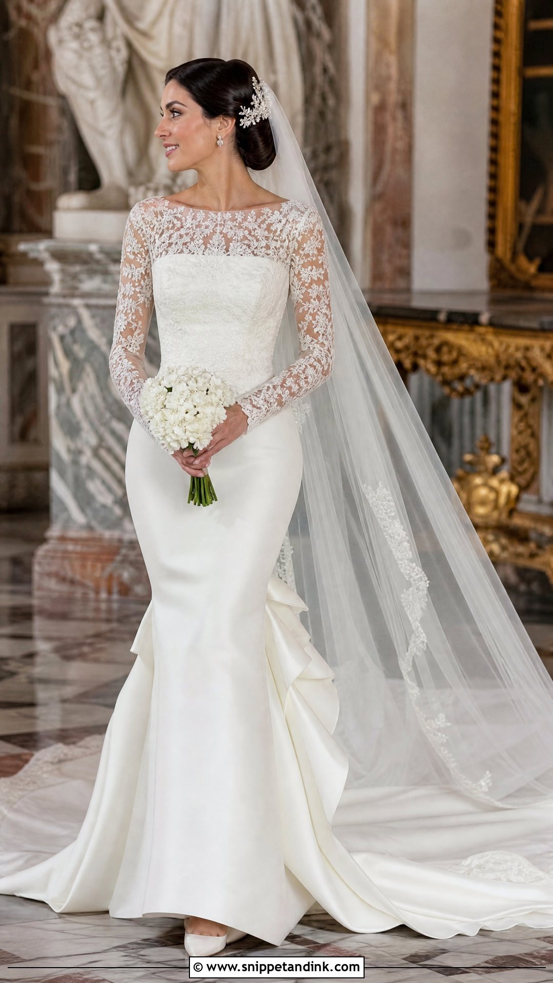 Spanish Mermaid Wedding Dress With Long Sleeves - Snippet and Ink - 20 Spain Wedding Dress Ideas