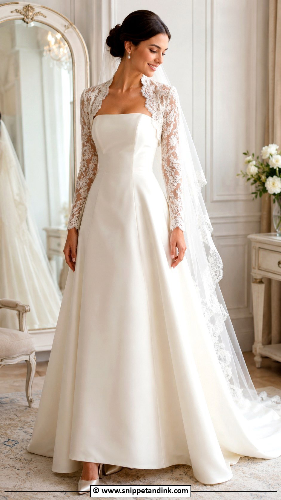 Spanish Strapless Wedding Dress With Bolero Jacket - Snippet and Ink - 30 Spanish Wedding Dress Ideas