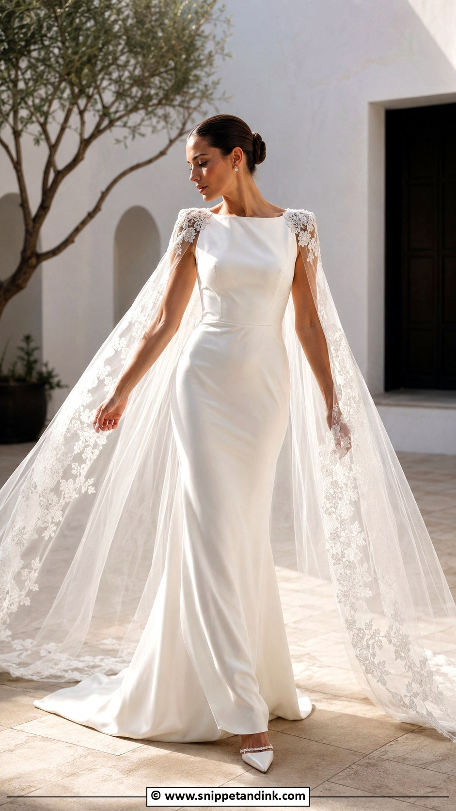 Spanish Wedding Dress With Cape Veil - Snippet and Ink - 30 Spanish Wedding Dress Ideas