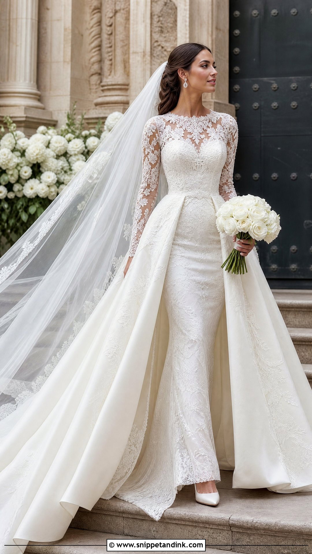 Spanish Wedding Dress With Detachable Overskirt - Snippet and Ink - 20 Spain Wedding Dress Ideas