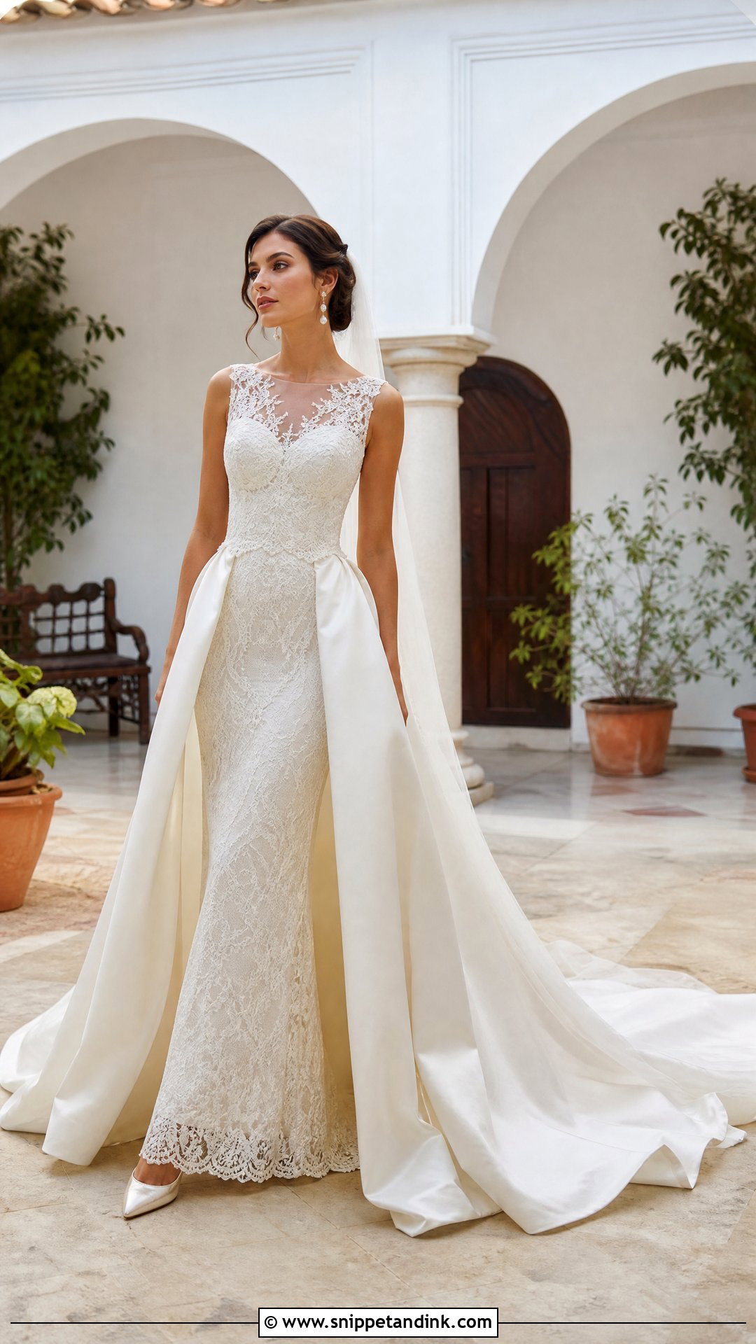 Spanish Wedding Dress With Detachable Overskirt - Snippet and Ink - 20 Spanish Wedding Dress Spain Ideas